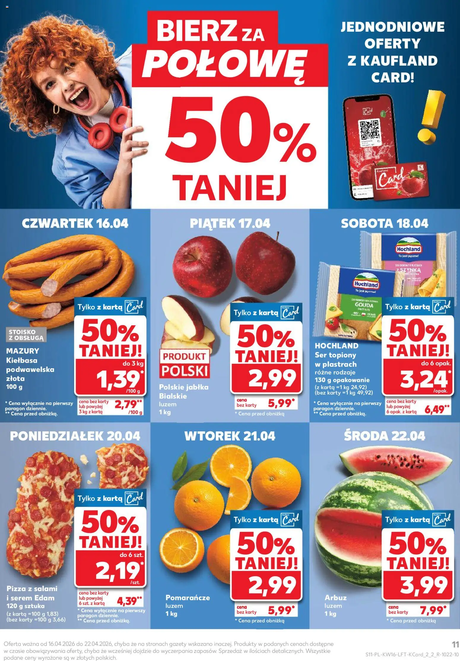 Kaufland gazetka od 16.04.2026 | Strona: 11 | Produkty: Kiełbasa, Arbuz, Ser, Salami