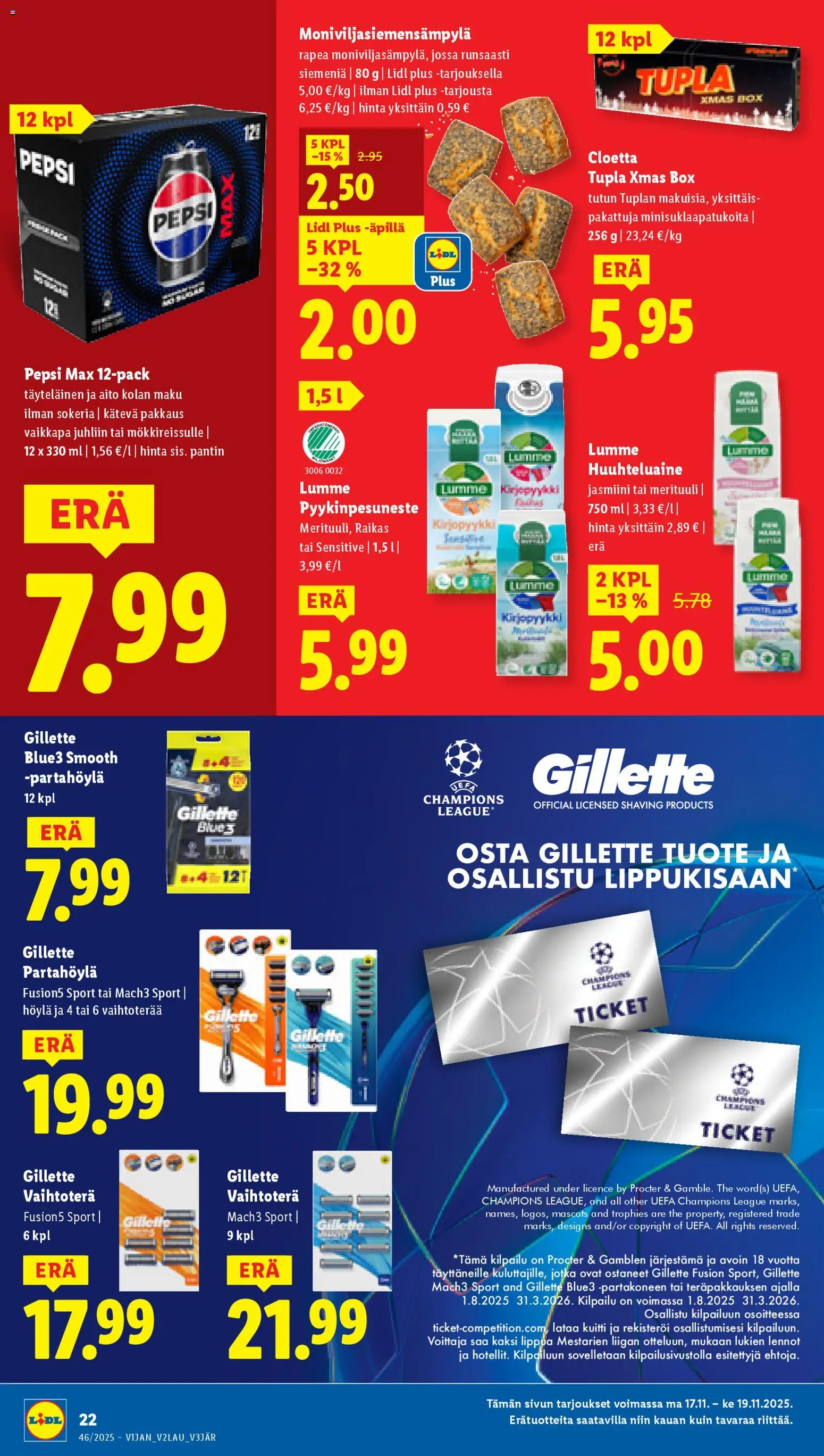 Lidl tarjoukset - Helsinki – voimassa 13.11.2025 alkaen | Sivu: 26 | Tuotteet: Huuhteluaine, Partahöylä, Pepsi