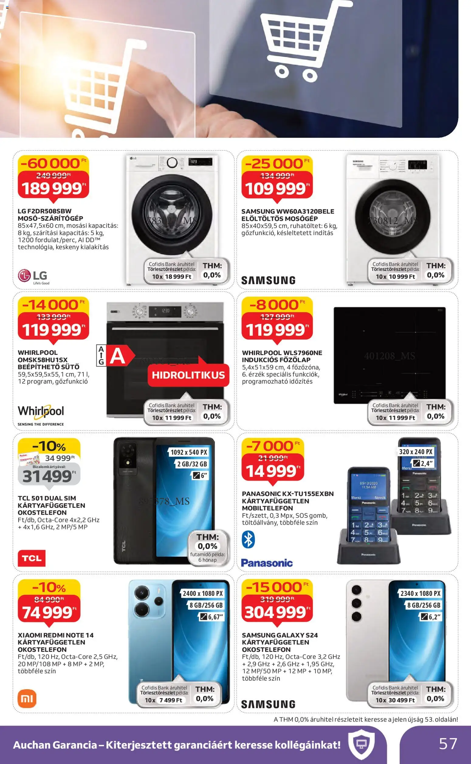 Auchan akciós ujság - amely érvényes a következő dátumtól: 30.10.2025 | Oldal: 57 | Termékek: Sütő, Indukciós főzőlap, Xiaomi, Elöltöltős mosógép