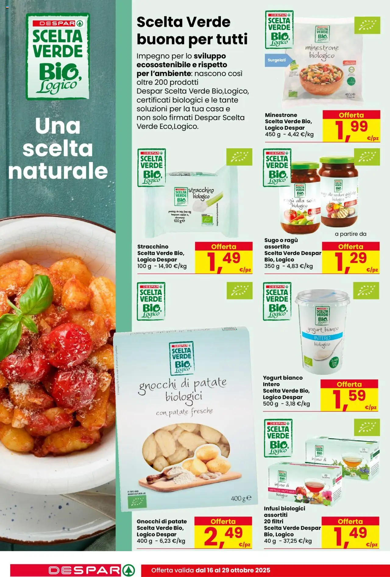 Volantino Despar del 16.10.2025 | Pagina: 2 | Prodotti: Latte, Ragú, Gnocchi, Sugo