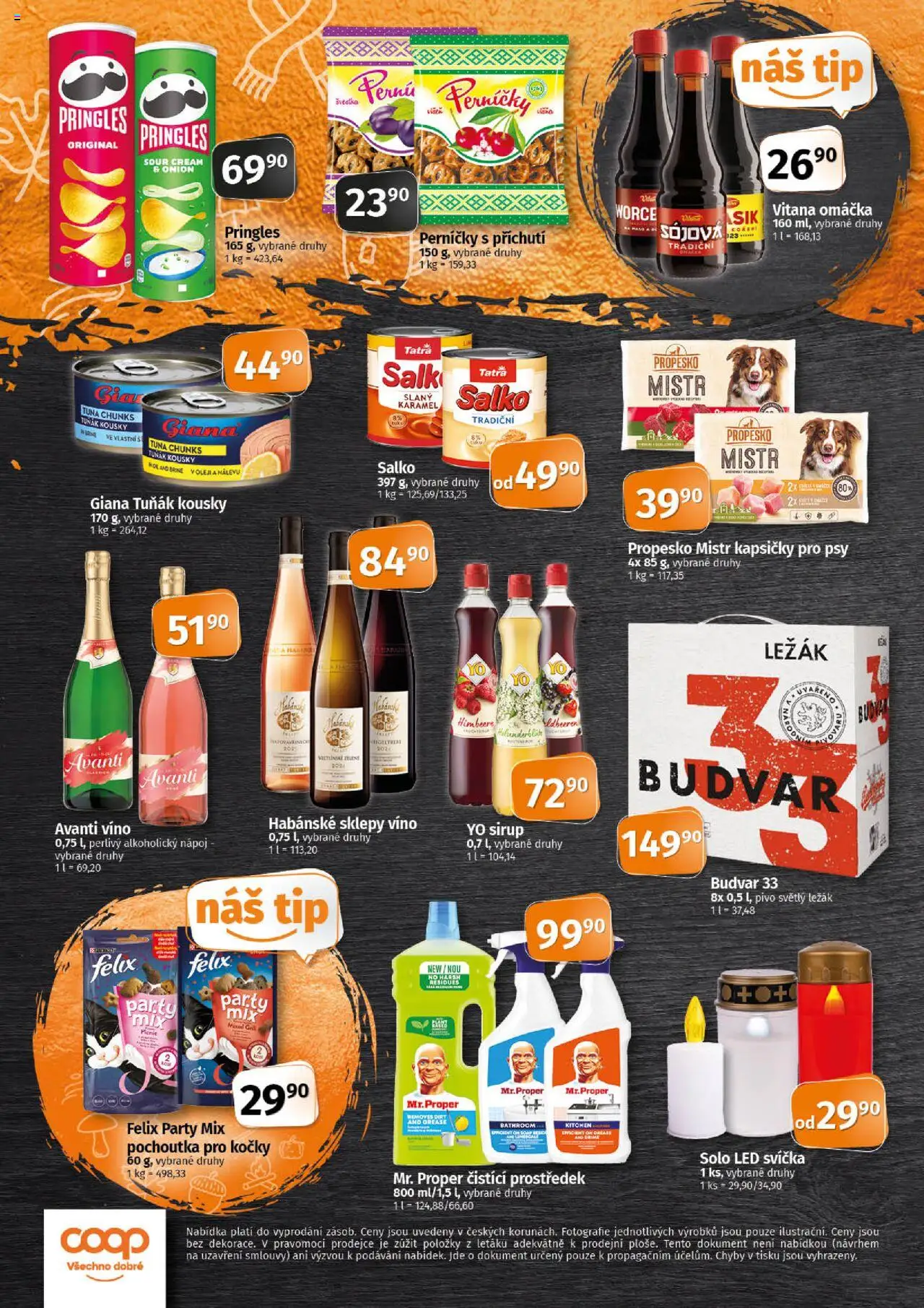 Coop leták - Tip Extra od 15.10.2025 | Strana: 4 | Produkty: Budvar, Pringles, Sirup, Avanti