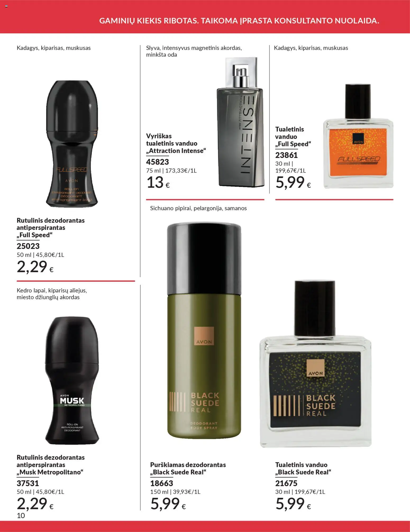 AVON akcijos nuo 01.12.2025 | Puslapis: 10 | Prekių: Rutulinis dezodorantas, Tualetinis vanduo, Dezodorantas, Antiperspirantas