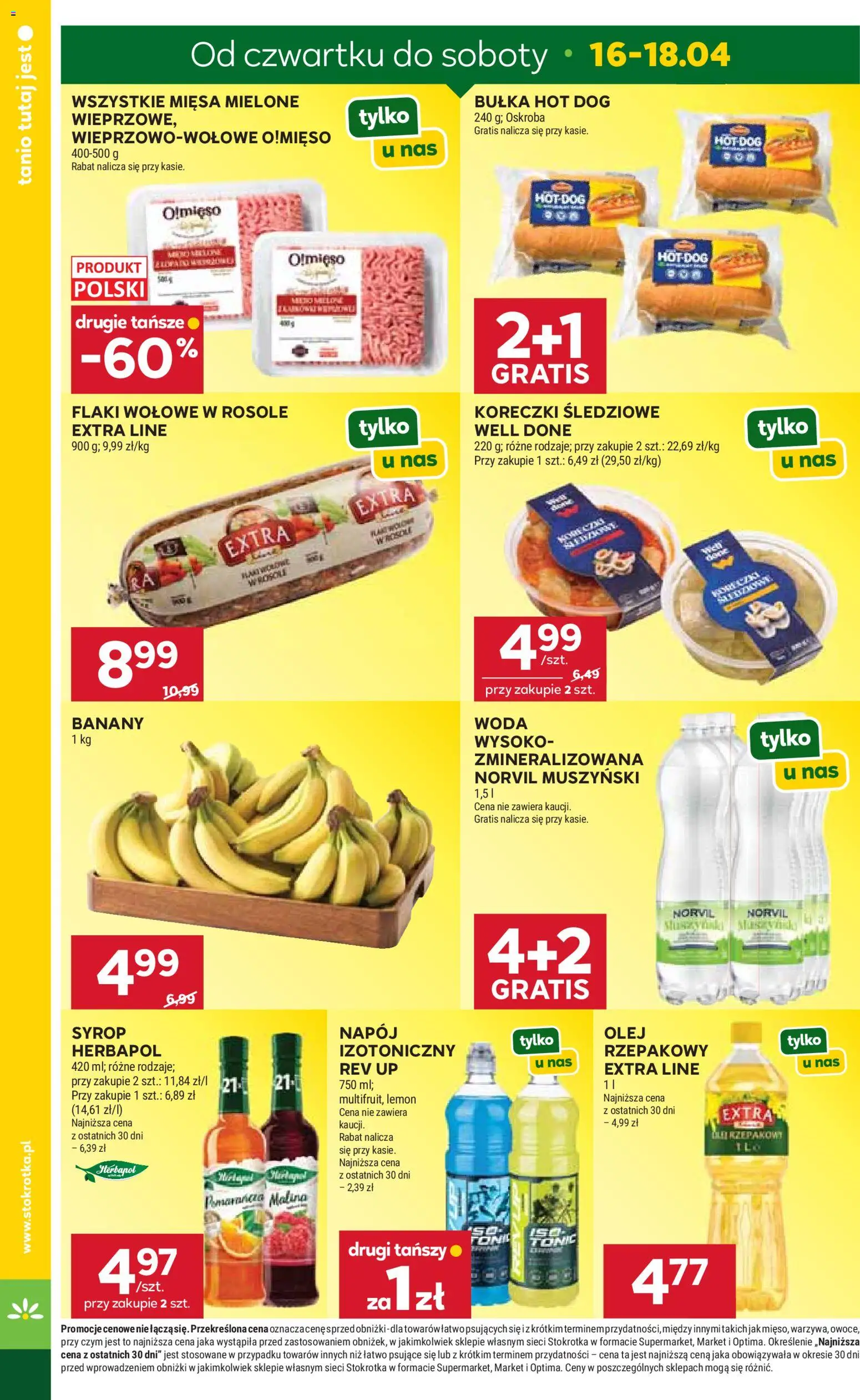 Stokrotka gazetka od 16.04.2026 | Strona: 8 | Produkty: Syrop, Olej, Flaki wołowe, Woda