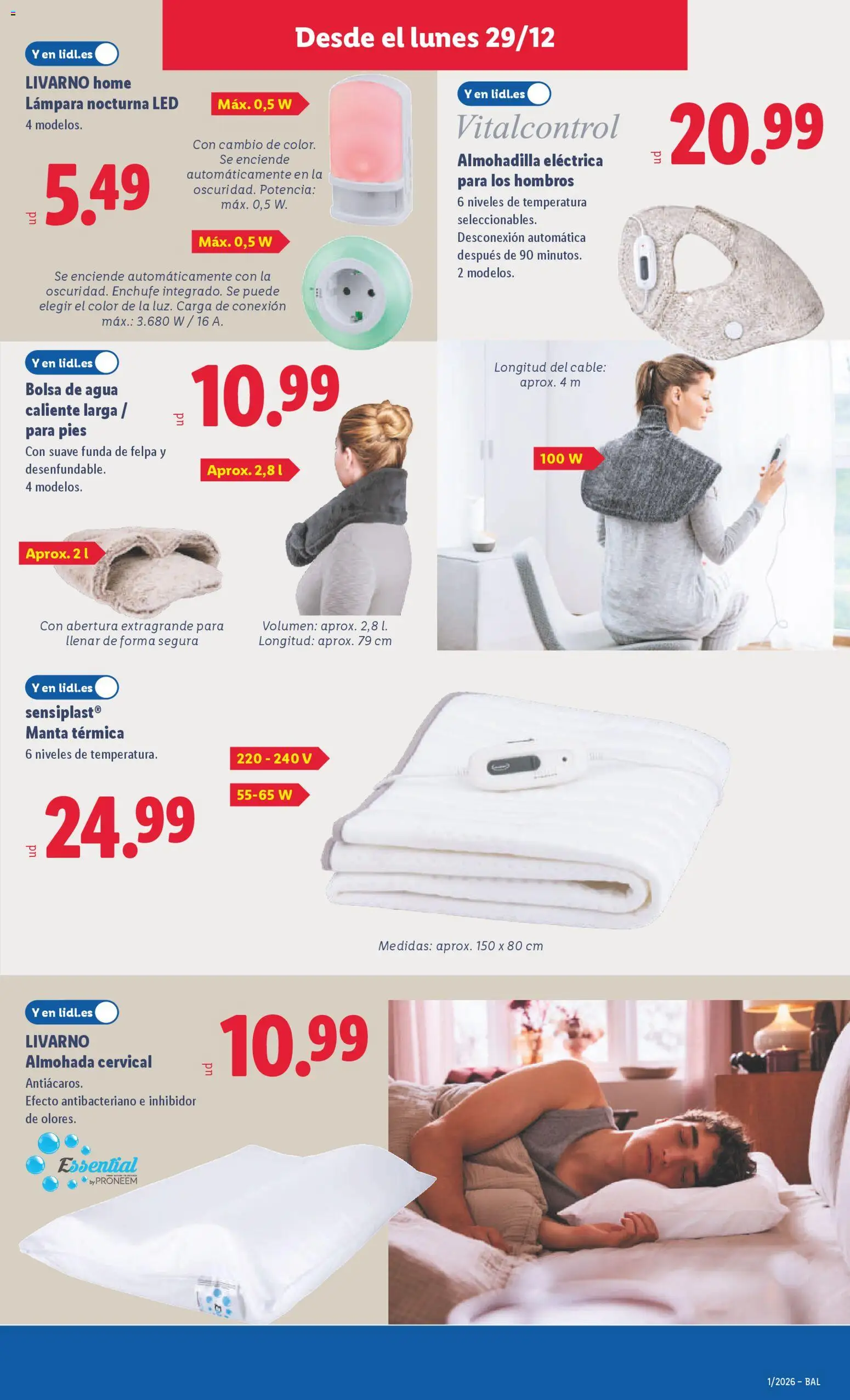 Lidl folleto de bazar │ válido desde el 29.12.2025 | Página: 13 | Productos: Cable, Bolsa, Almohada, Enchufe