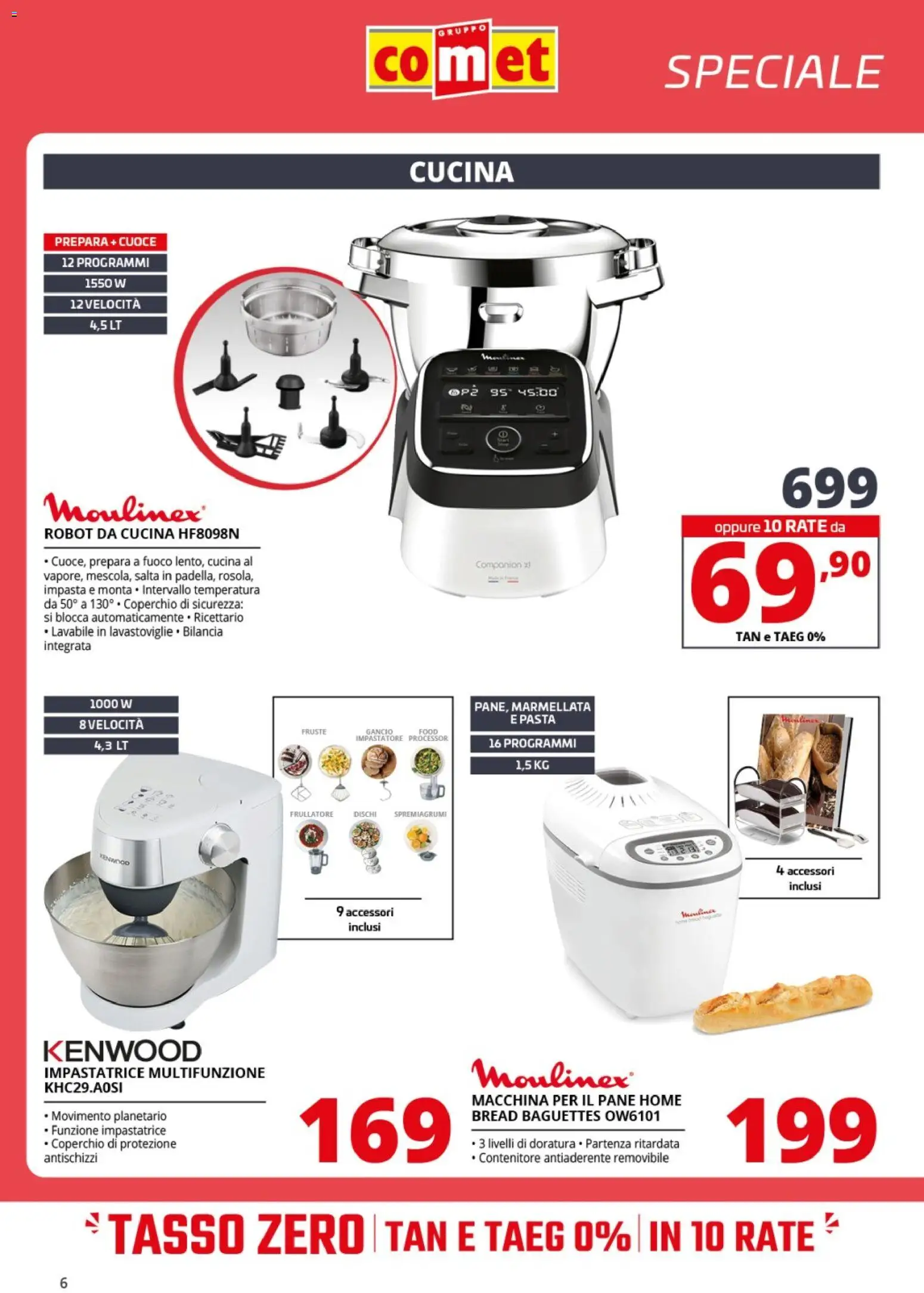 Volantino Comet del 19.02.2026 | Pagina: 6 | Prodotti: Pane, Impastatrice, Pasta, Contenitore