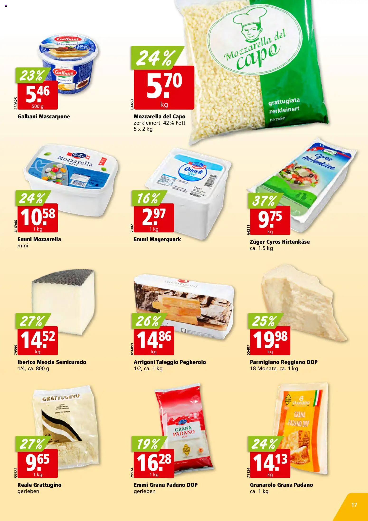 Aligro Aktionen Schlieren, Gossau SG, Frauenfeld, Rapperswil-Jona, Sargans, Bern, Brüttisellen, Pratteln, Emmen, Spreitenbach – gültig ab 02.02.2026 | Seite: 17 | Produkte: Quark, Mascarpone