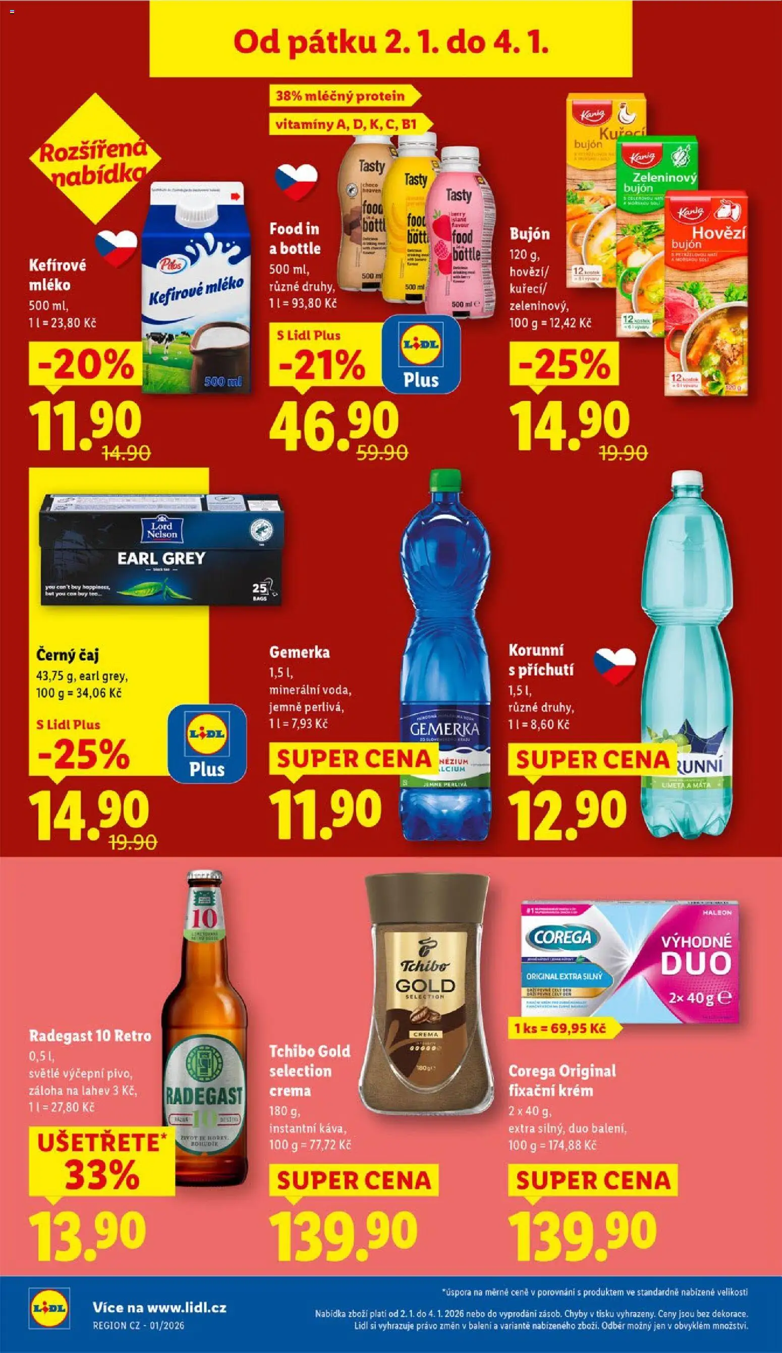 Lidl leták od 02.01.2026 | Strana: 20 | Produkty: Čaj, Vitamíny, Radegast, Tchibo Gold