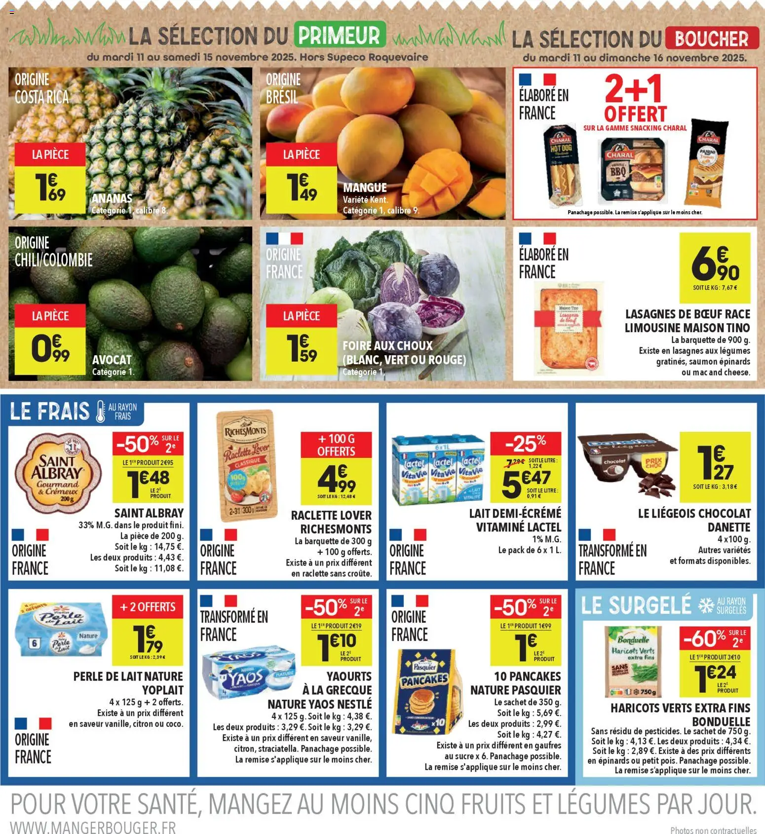 {H1} | Page: 2 | Produits: Sucre, Mangue, Lasagnes, Ananas