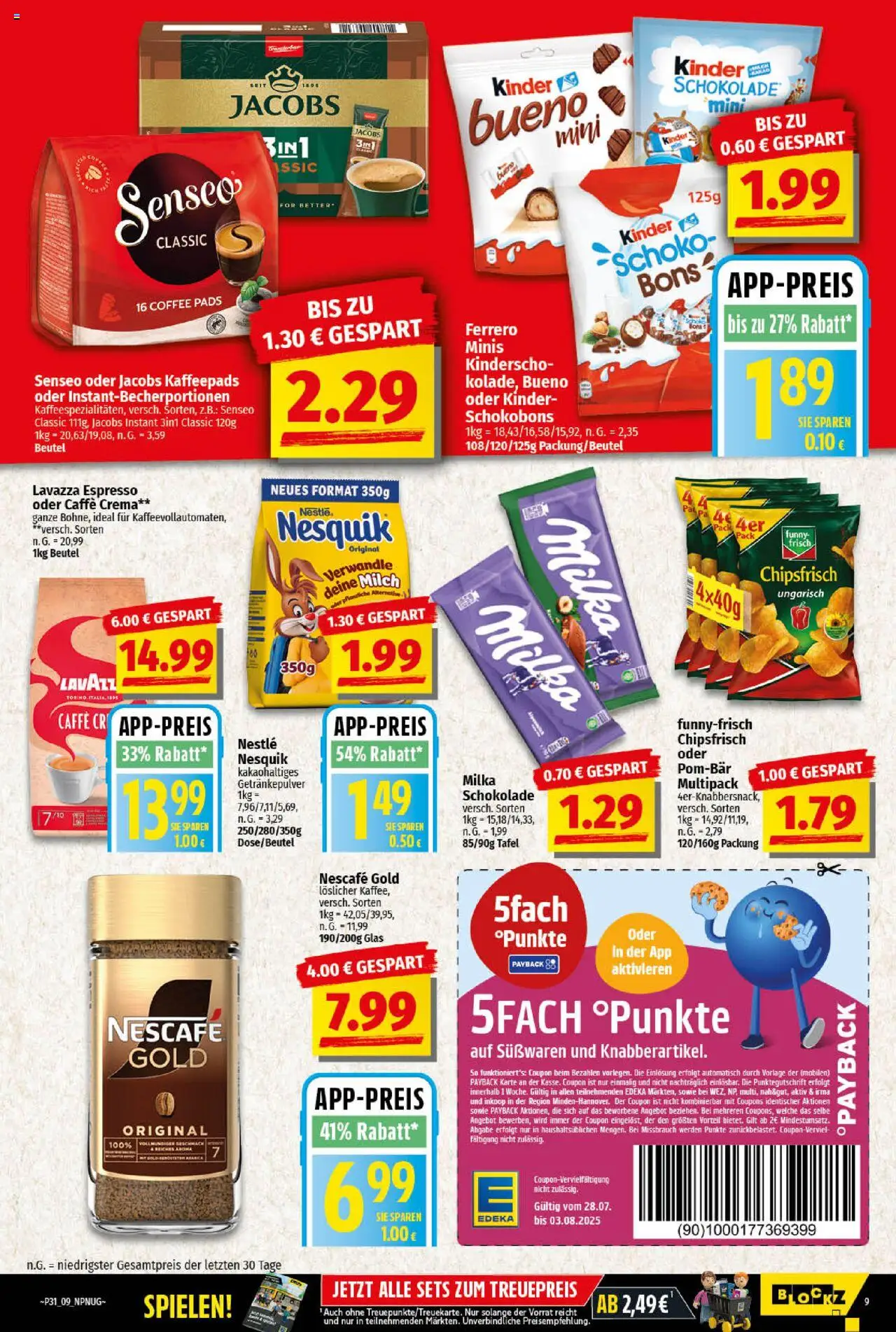 nah & gut Prospekt 	 - gültig ab dem 28.07.2025 | Seite: 9 | Produkte: Lavazza, Nesquik, Milch, Nescafe gold