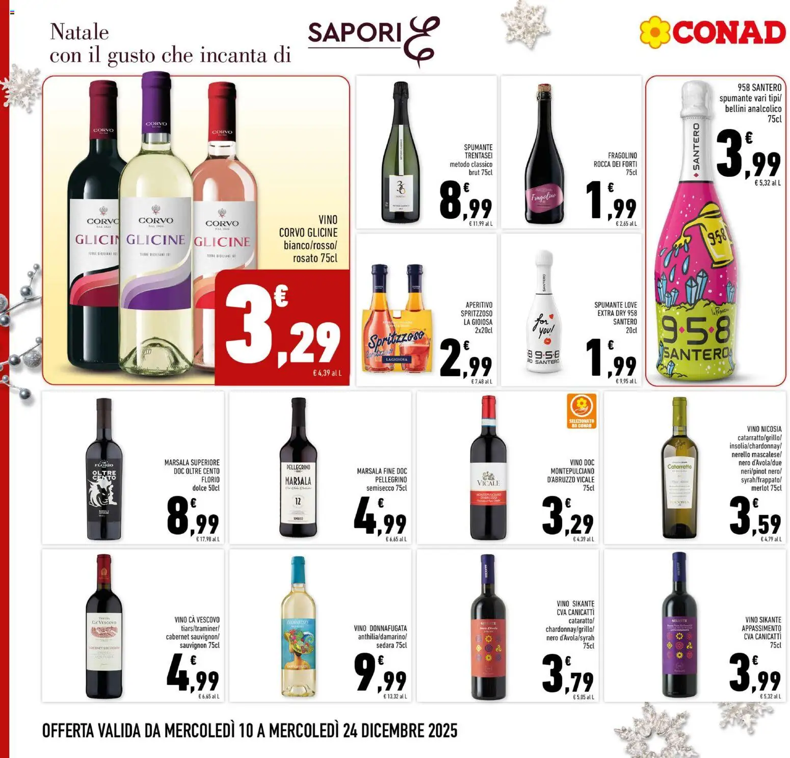 Volantino Conad del 10.12.2025 | Pagina: 8 | Prodotti: Vino, Spumante, Aperitivo