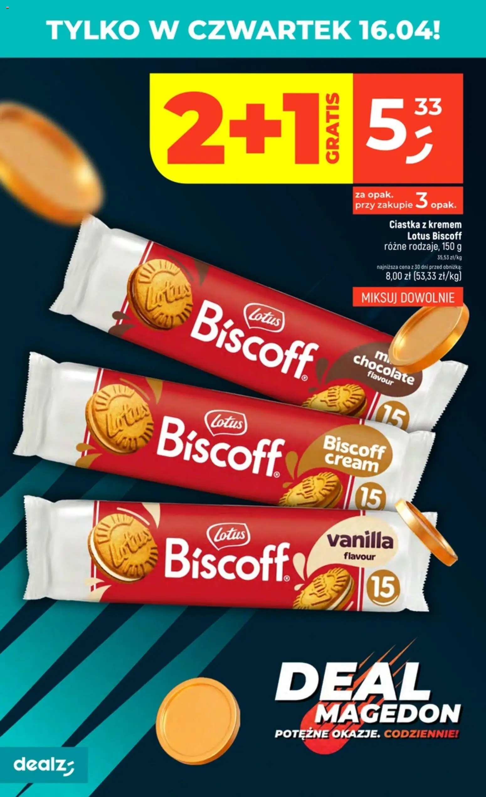 Dealz gazetka od 16.04.2026 | Strona: 2 | Produkty: Ciastka z kremem, Ciastka