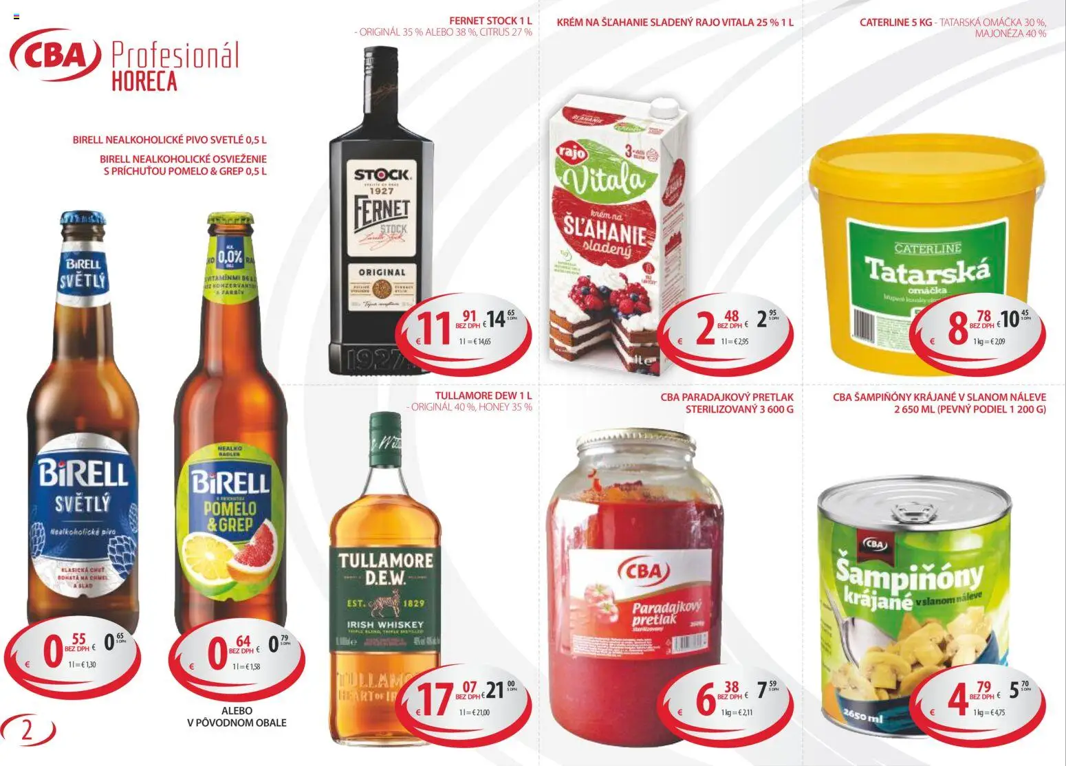 Nové CBA Komfos akcie – leták je platný od 02.03.2026 | Strana: 2 | Produkty: Birell, Radler, Krém, Grep