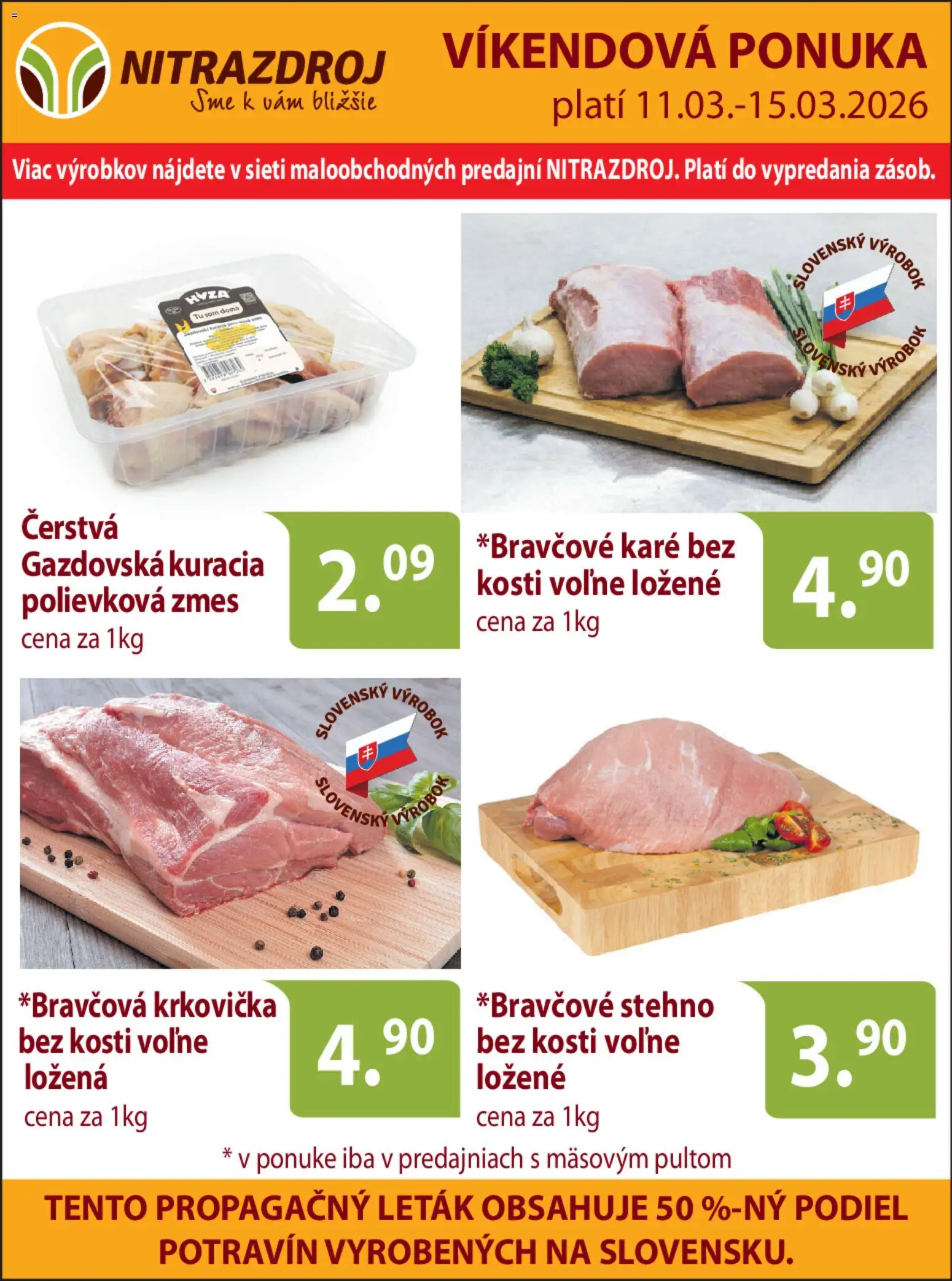 Nové Nitrazdroj akcie – leták je platný od 11.03.2026 | Strana: 1 | Produkty: Krkovička