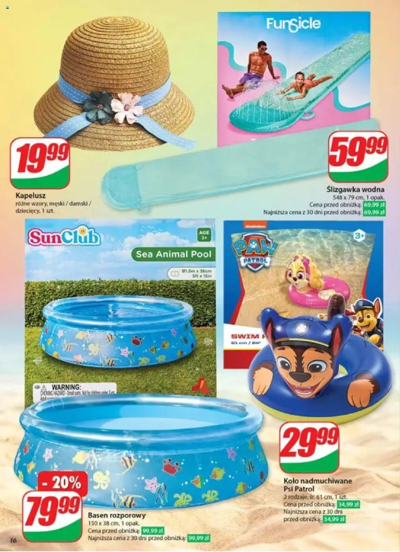 Dino Gazetka od 28.05.2025 | Strona: 16 | Produkty: Kapelusz, Basen