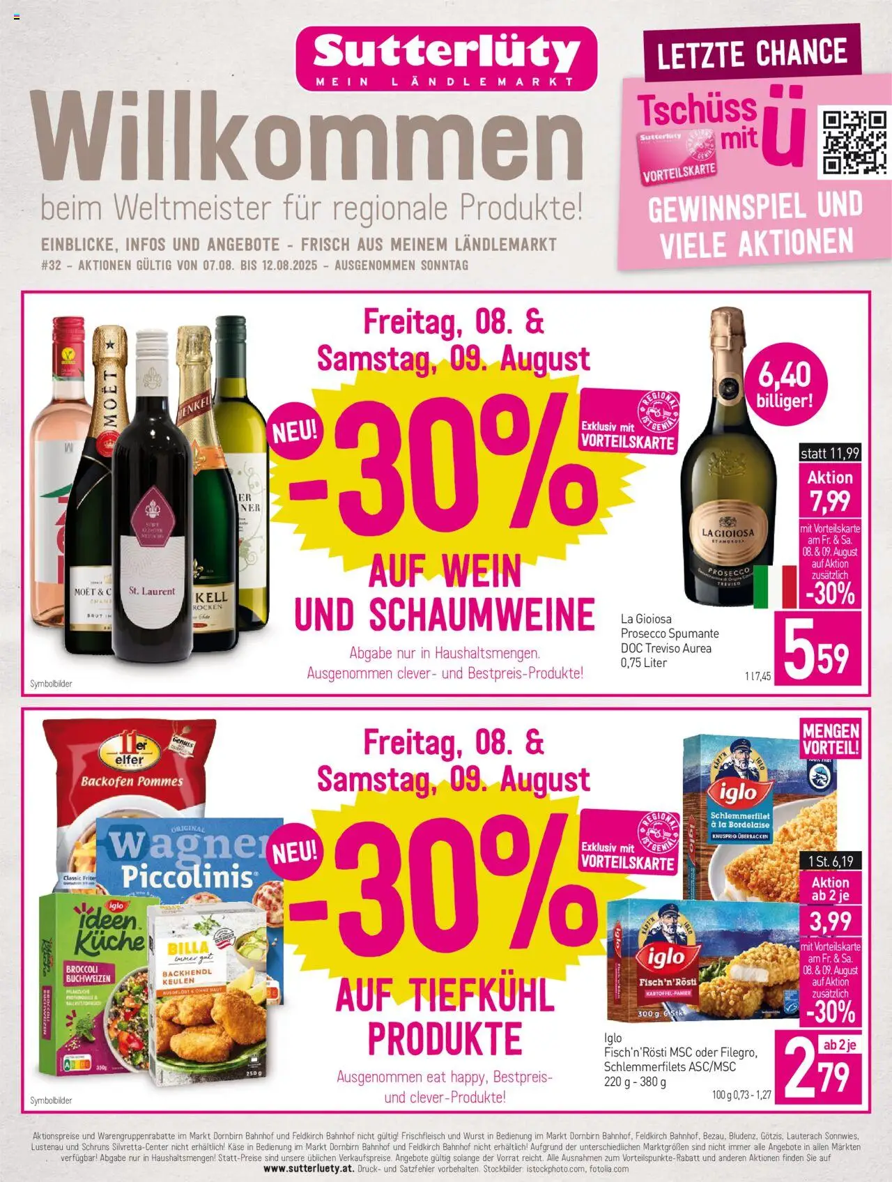 Sutterlüty Flugblatt gültig ab 07.08.2025 | Seite: 1 | Produkte: Wurst, Käse, Wein