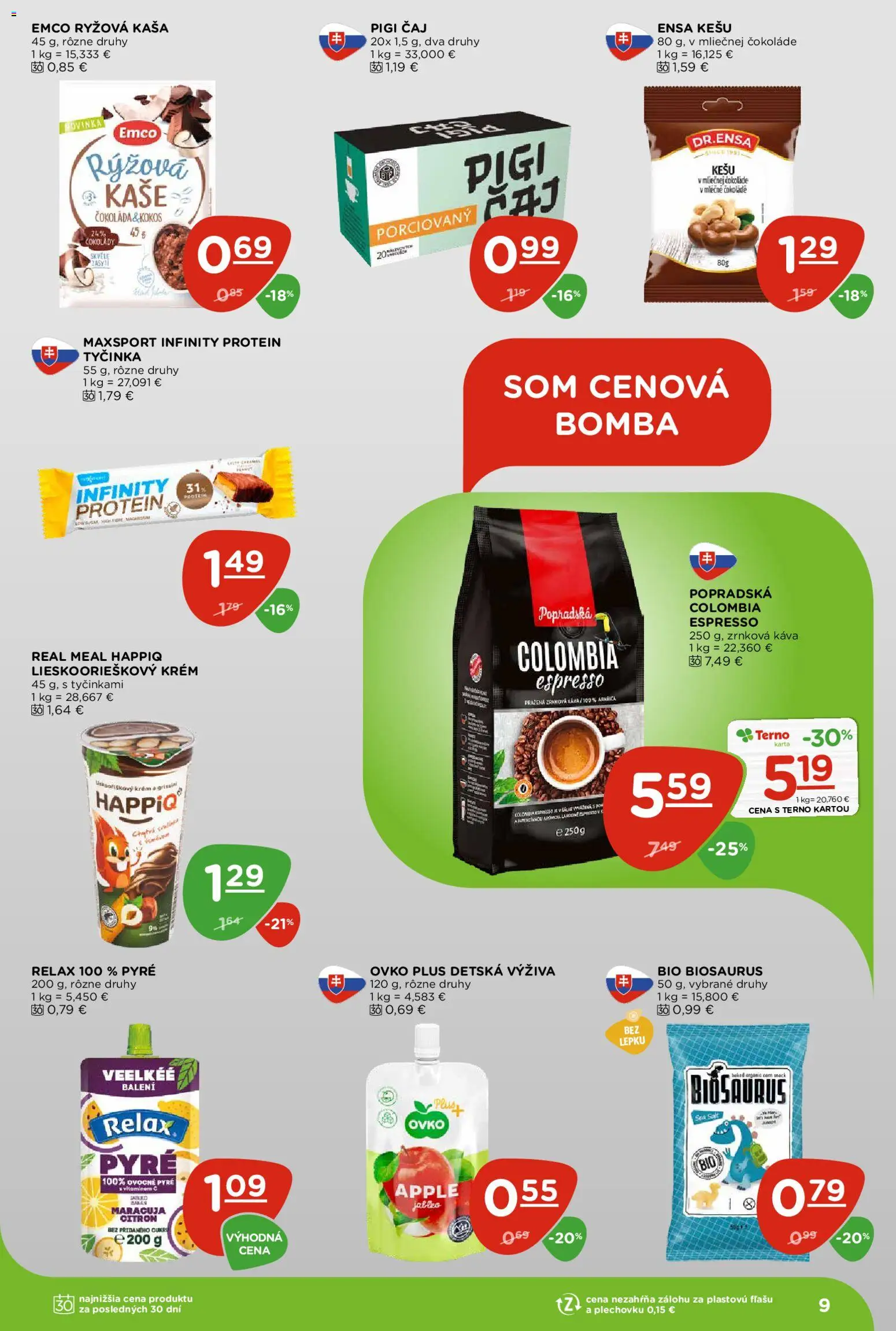 Nové Terno akcie – leták je platný od 09.04.2026 | Strana: 9 | Produkty: Protein, Apple, Čokoláda, Krém