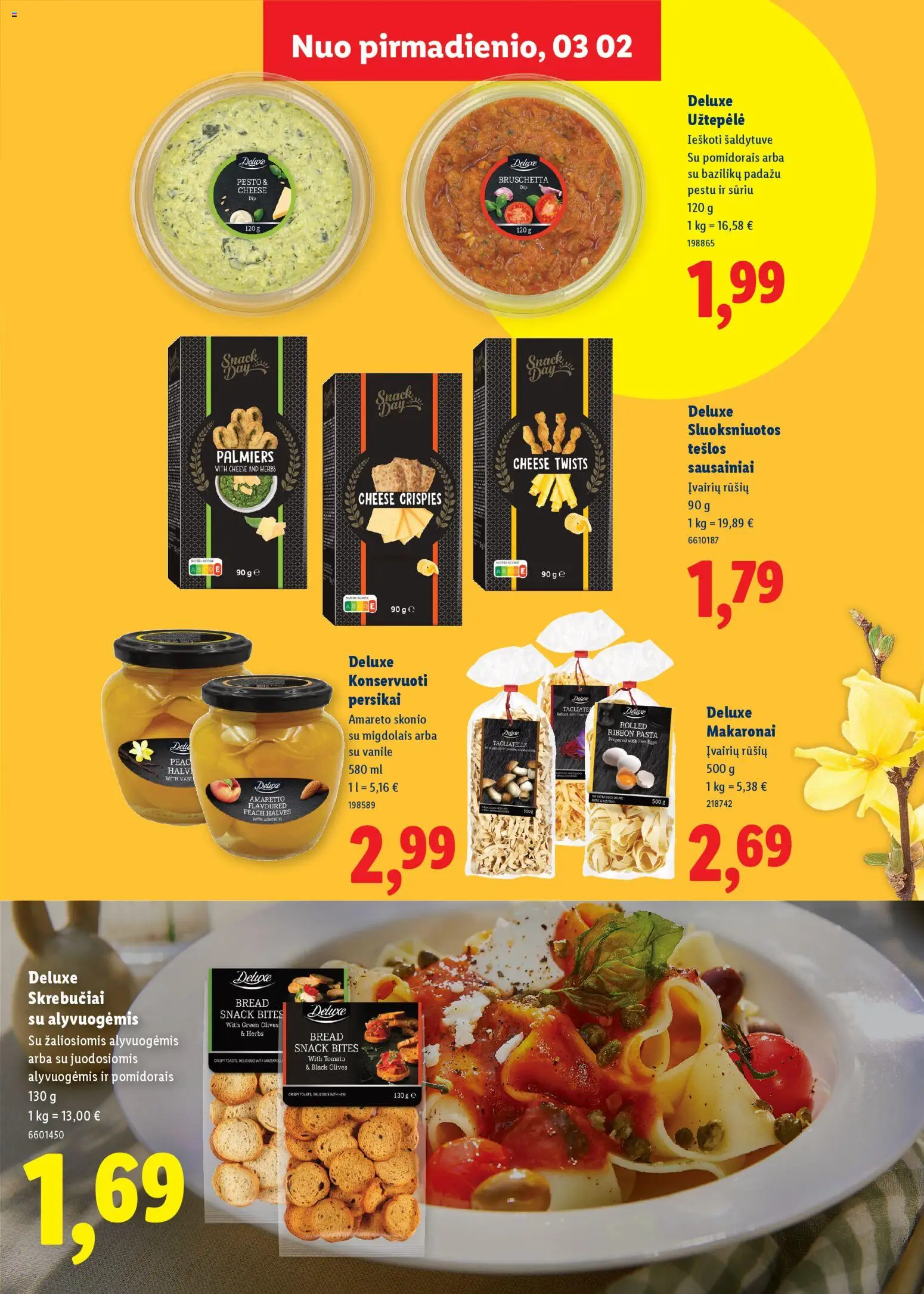 LIDL akcijos nuo 01.03.2026 | Puslapis: 9 | Prekių: Sausainiai, Užtepėlė, Makaronai