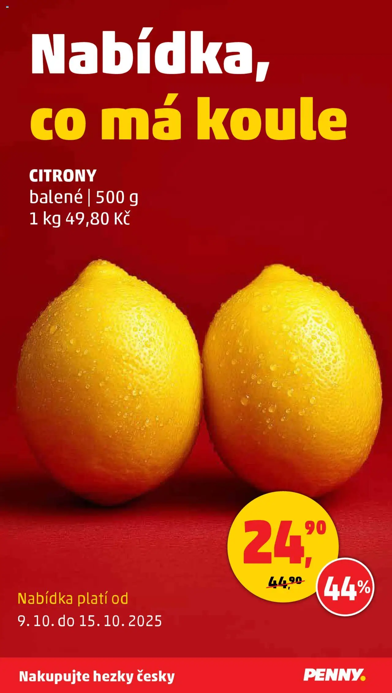 Penny Market leták - Čtvrtečník od 09.10.2025 | Strana: 30 | Produkty: Citróny