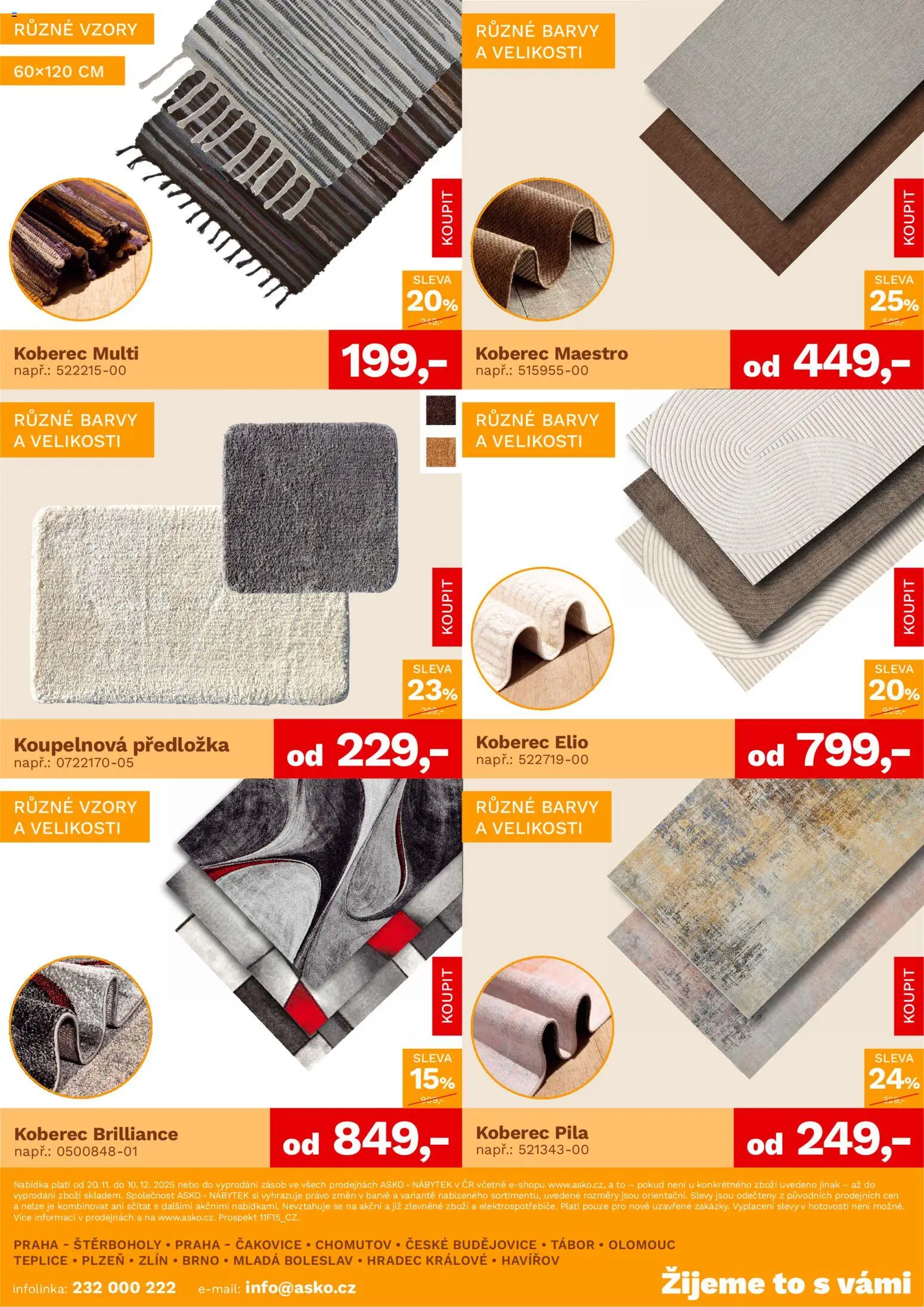 ASKO nábytek leták - Bytové doplňky za skvělé ceny od 20.11.2025 | Strana: 5 | Produkty: Nábytek, Koberec, Barvy, Pila