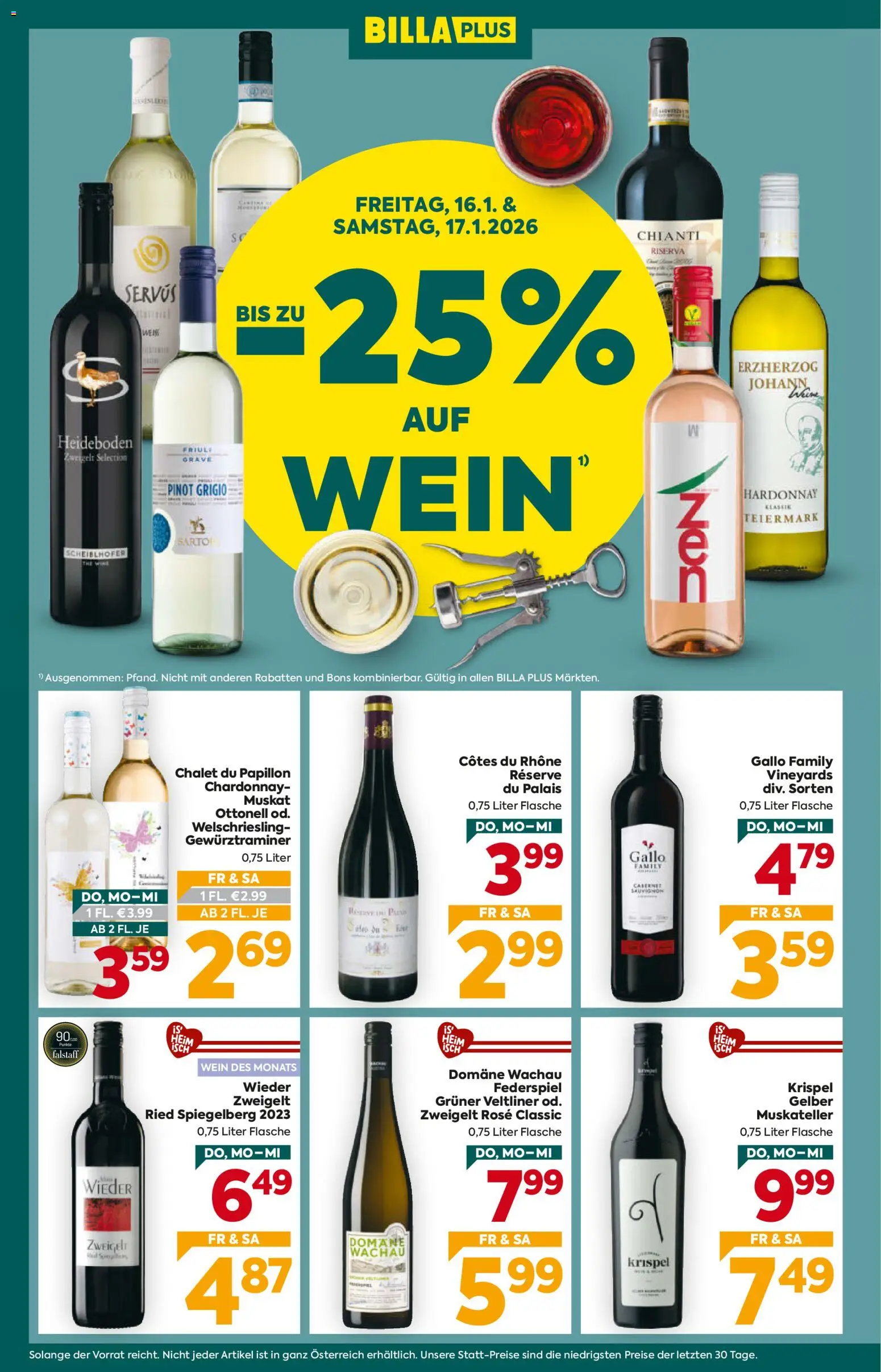 Billa Plus Flugblatt gültig ab 15.01.2026 | Seite: 2 | Produkte: Wein