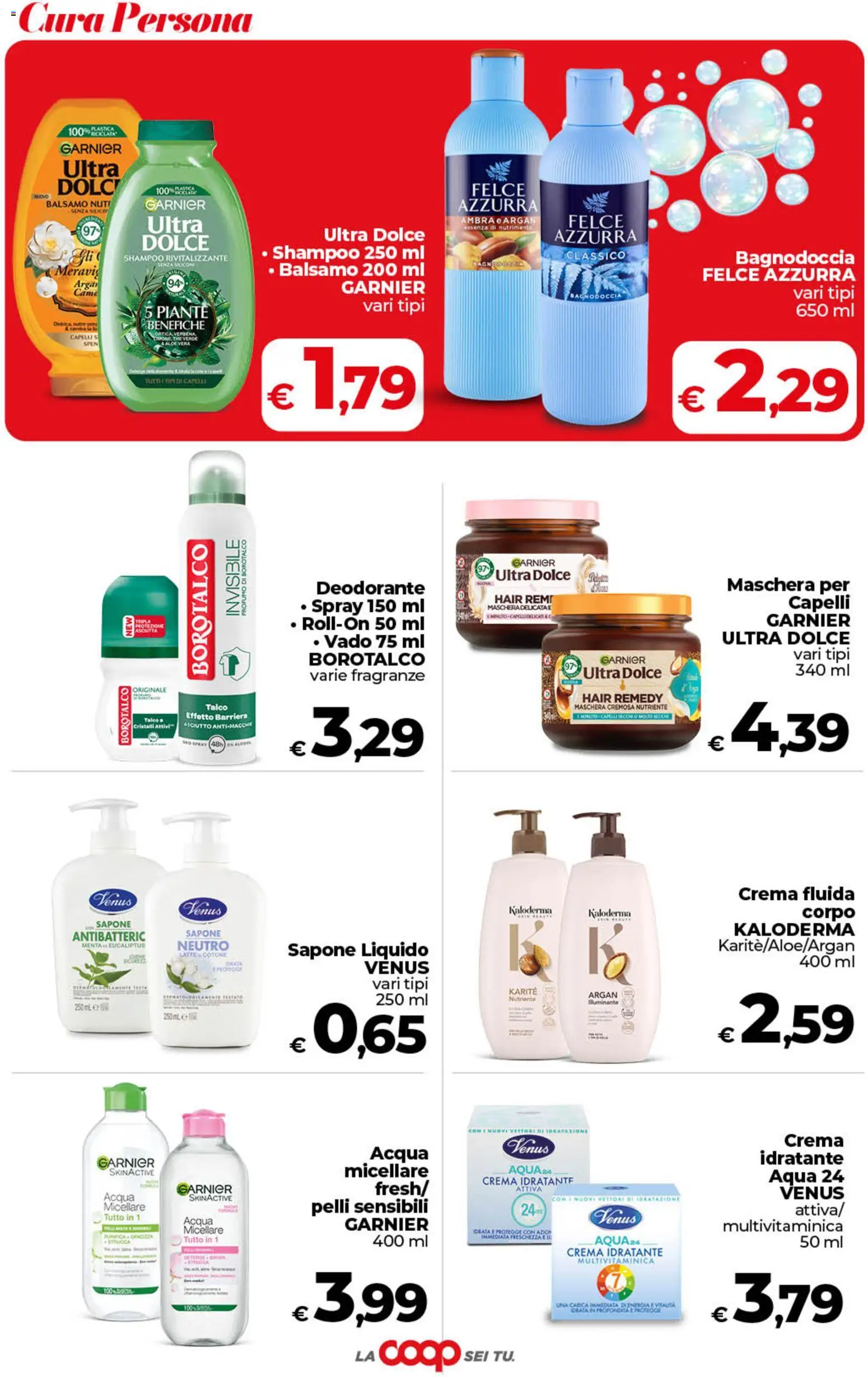 Volantino COOP del 28.04.2026 | Pagina: 38 | Prodotti: Balsamo, Crema, Acqua, The