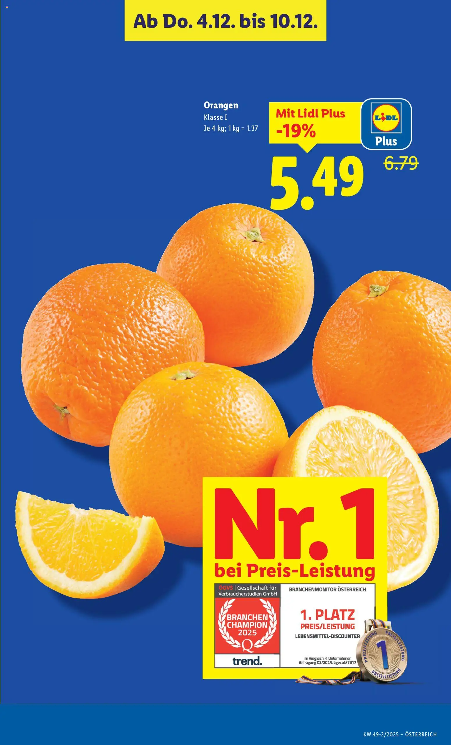 Lidl Flugblatt - Eisenstadt, Ebenfurth, Mattersburg gültig ab 04.12.2025 | Seite: 5 | Produkte: Eis, Orangen