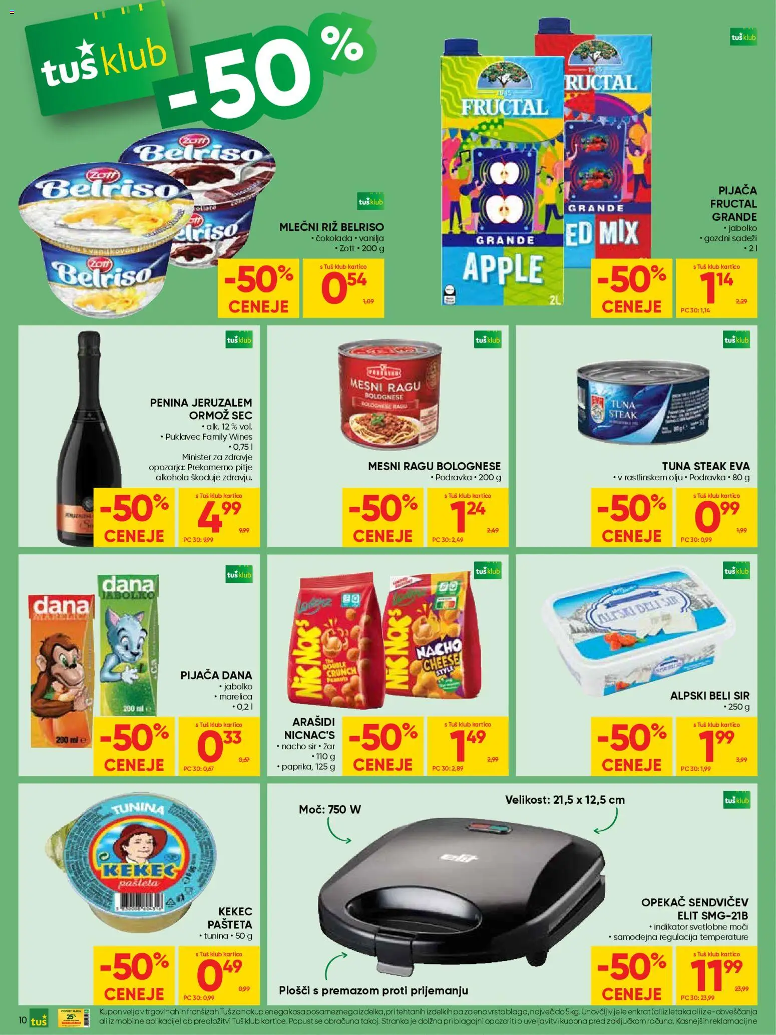 Novi Tuš katalog ponudbe – veljaven od 21.01.2026 | Stran: 10 | Izdelki: Tuna, Pašteta, Penina, Limpiador íntimo