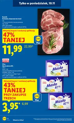 Pogląd oferty "Karkówka wieprzowa bez kości, 1 kg" - ważna od 10.11.2025 | Strona: 4 | Produkty: Karkówka, Karkówka wieprzowa, Masło