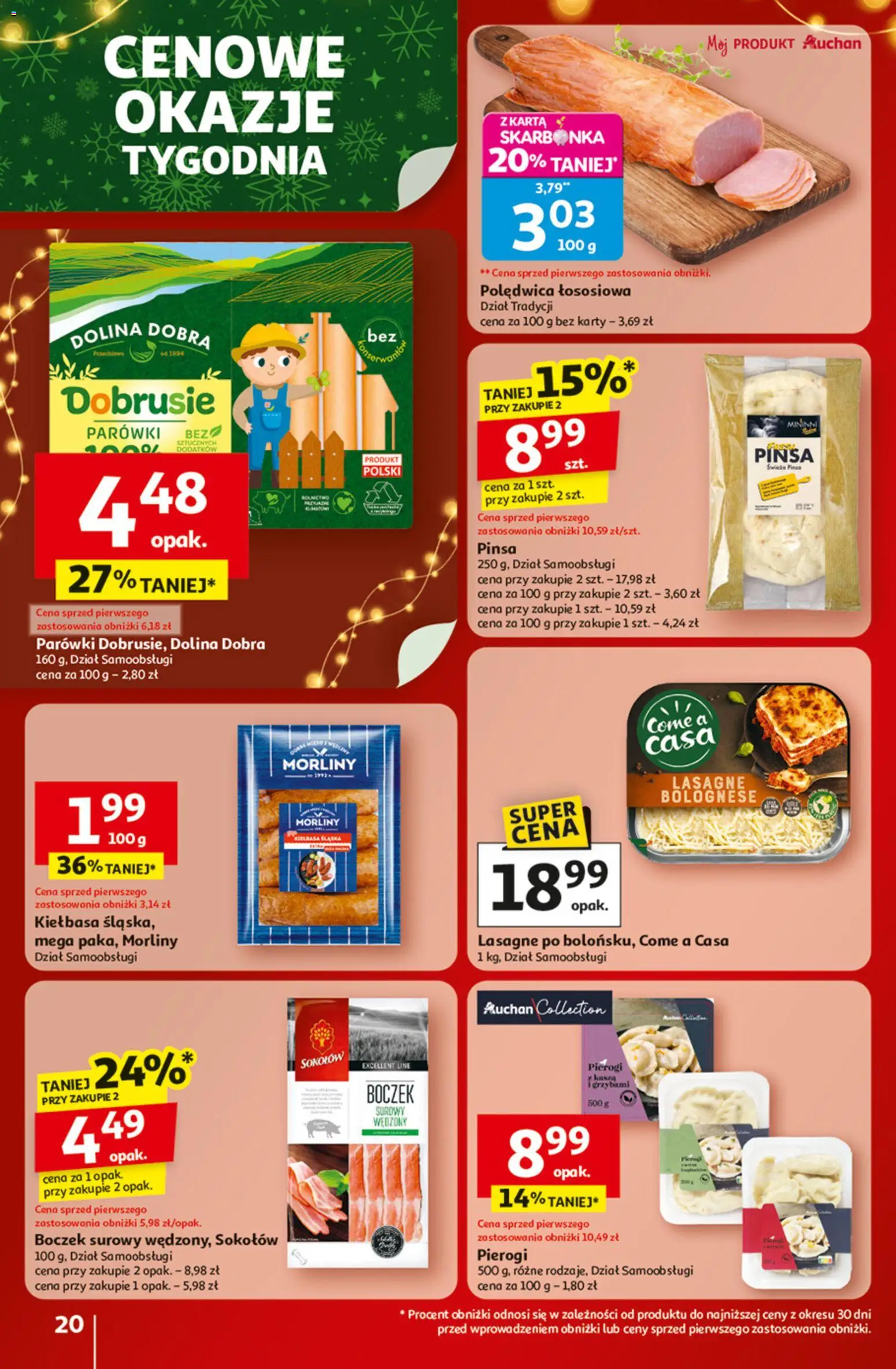 Auchan Black Friday od 20.11.2025 | Strona: 20 | Produkty: Kiełbasa, Karta, Boczek, Pinsa