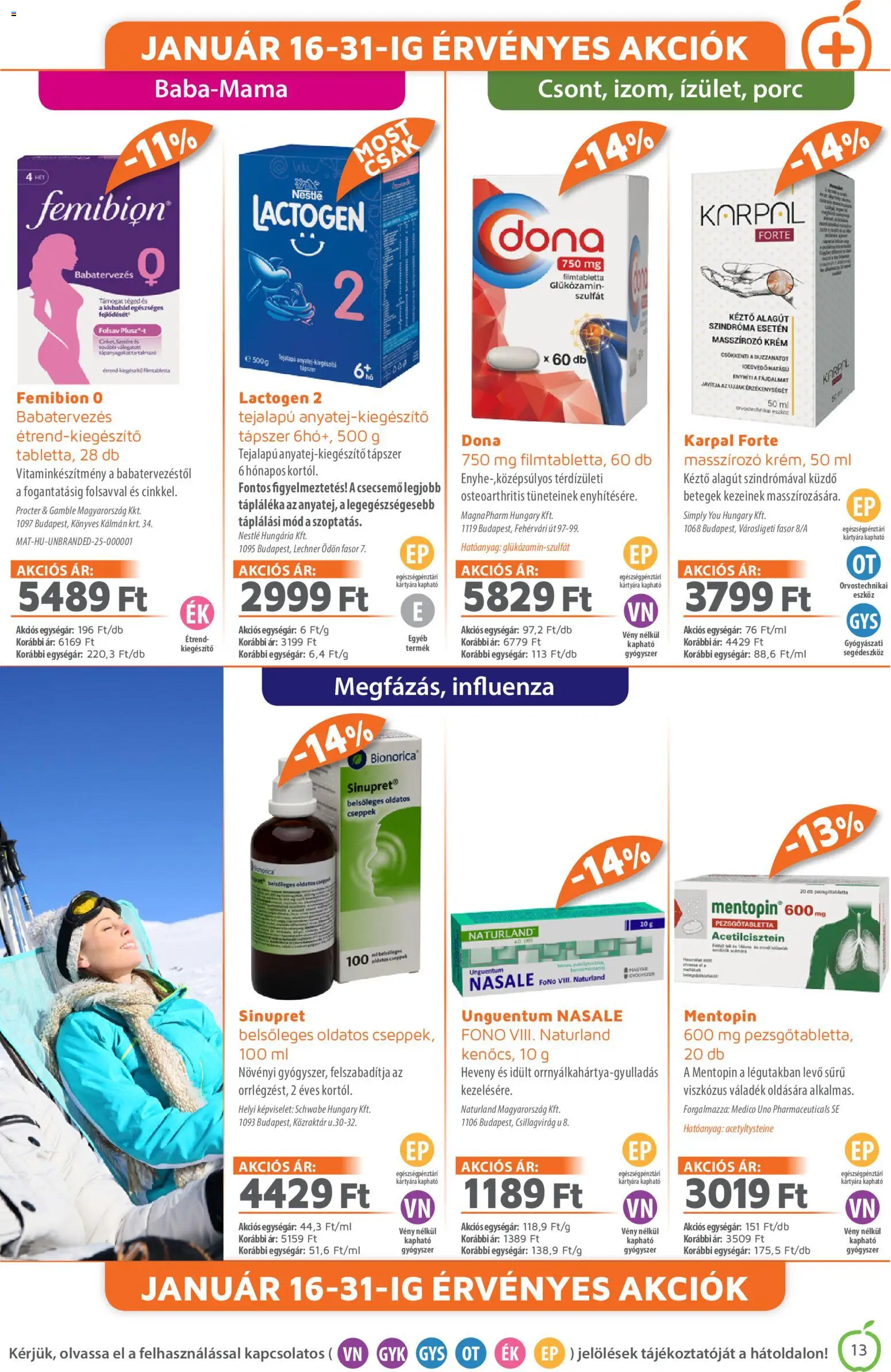 Alma Gyógyszertárak akciós ujság - amely érvényes a következő dátumtól: 01.01.2026 | Oldal: 13 | Termékek: Pezsgőtabletta