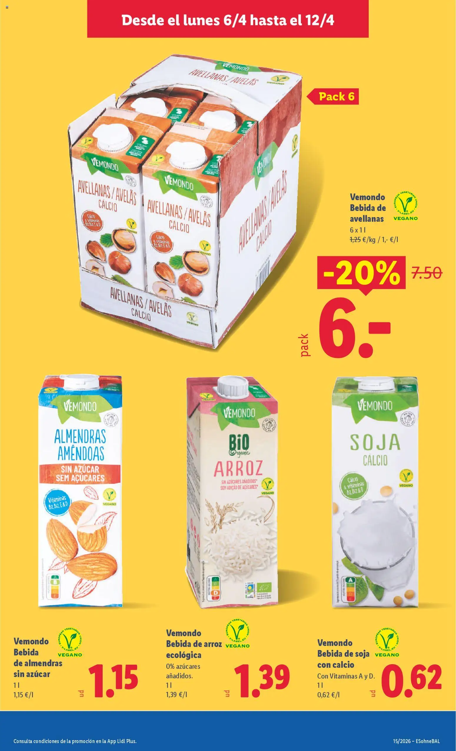 Lidl folleto │ válido desde el 06.04.2026 | Página: 13 | Productos: Bebida de almendras, Bebida de soja, Bebida de almendras sin azúcar, Bebida de arroz