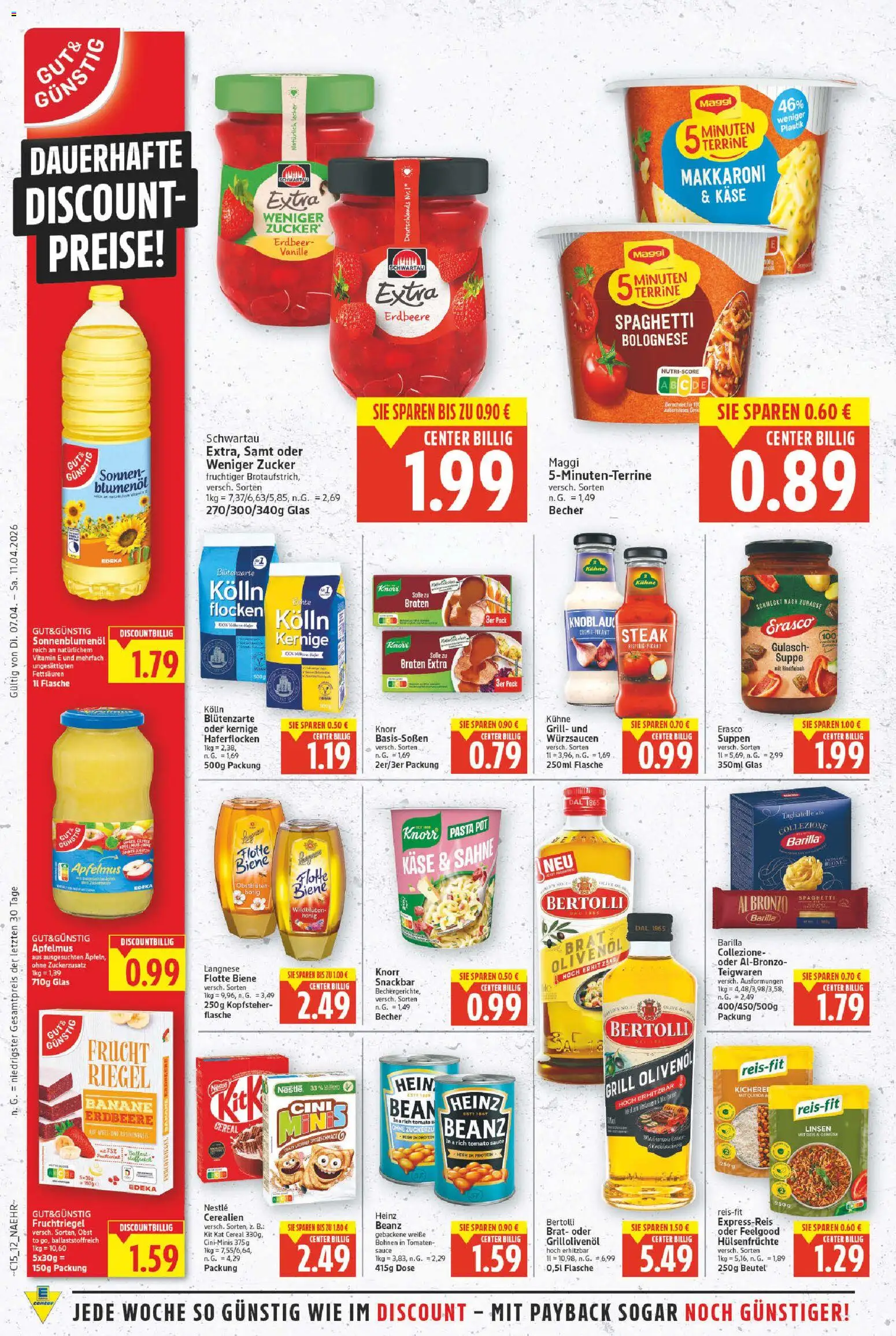 E center Prospekt 	 – gültig ab 07.04.2026 | Seite: 14 | Produkte: Olivenol, Knorr, Rindfleisch, Erasco