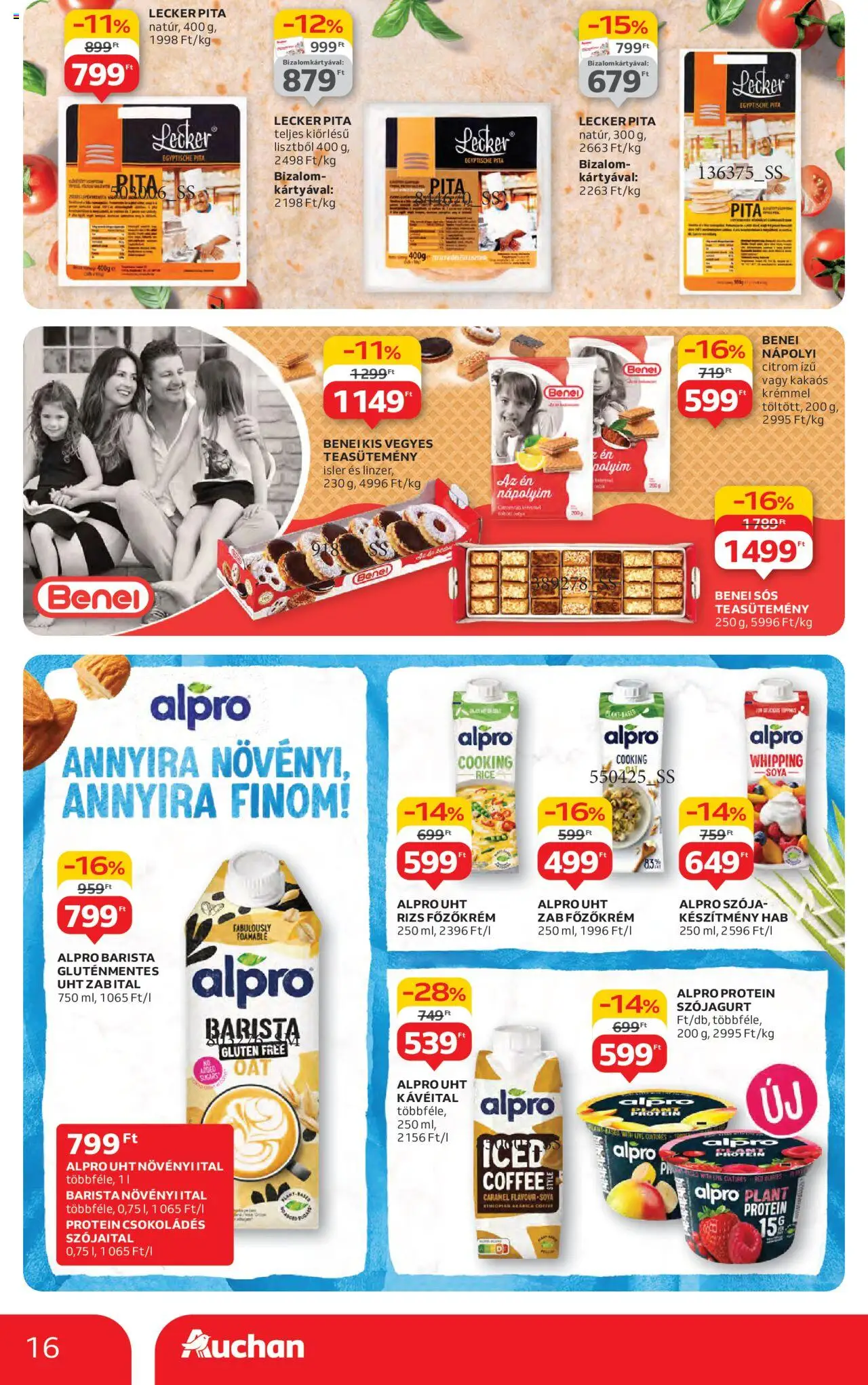 Auchan akciós ujság - amely érvényes a következő dátumtól: 19.06.2025 | Oldal: 16 | Termékek: Alpro, Rizs, Nápolyi, Citrom