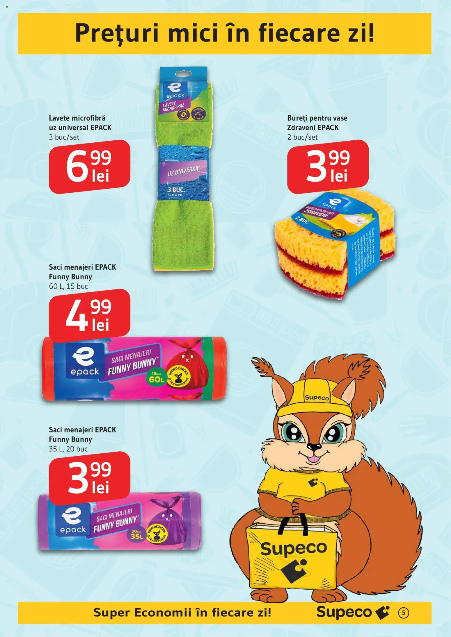 Noul catalog Supeco – valabil de la 30.10.2025 | Pagină: 5 | Produse: Saci menajeri, Mici, Lavete