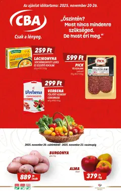 CBA Akciós újság - amely érvényes a következő dátumtól: 20.11.2025