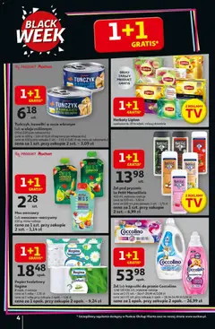 Pogląd oferty "Auchan Black Friday" - ważna od 13.11.2025 | Strona: 4 | Produkty: Gruszka, Tuńczyk, Jogurt, Kapsułki do prania