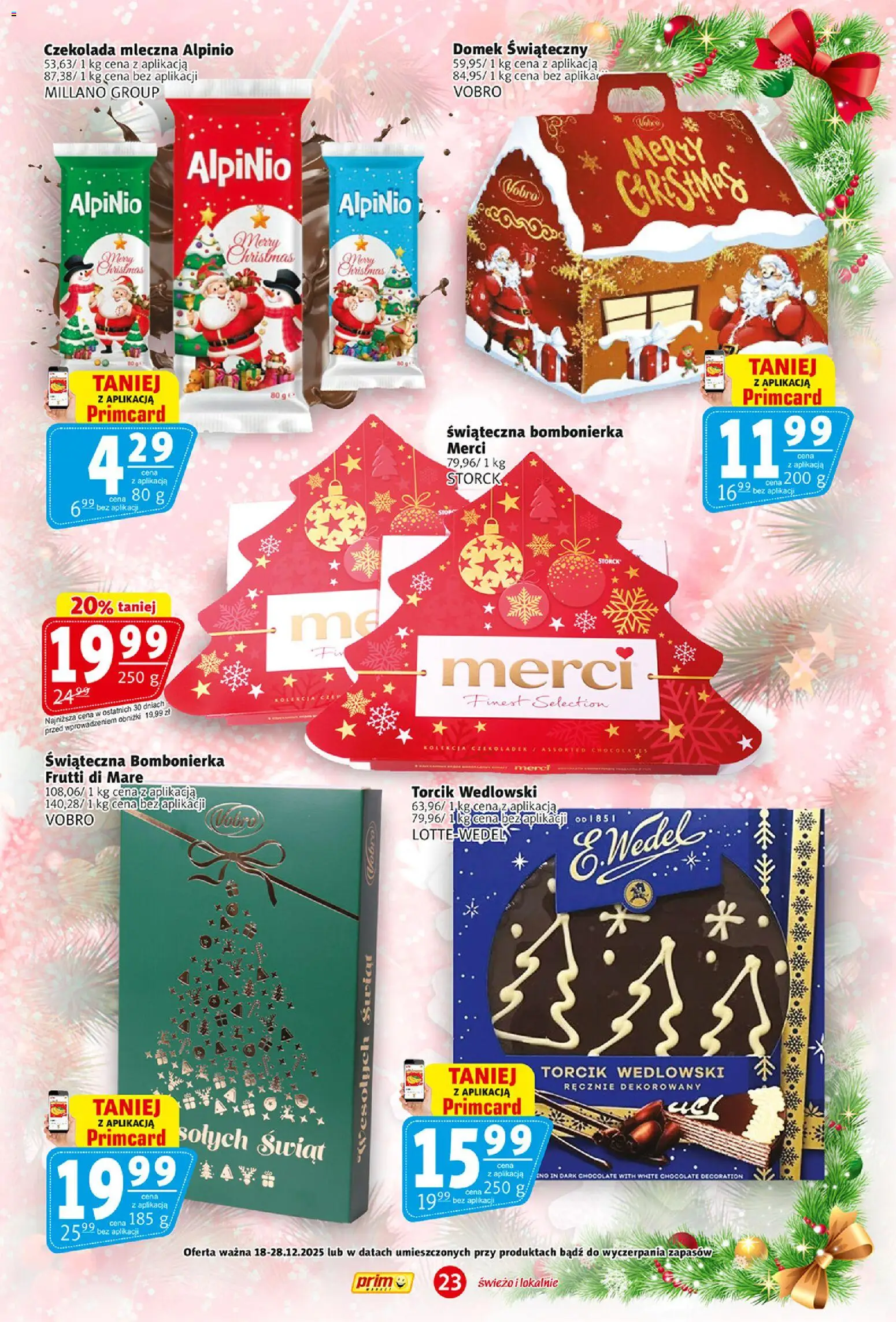 Prim Market Gazetka od 18.12.2025 | Strona: 23 | Produkty: Czekolada mleczna, Merci, Czekolada, Frutti di Mare