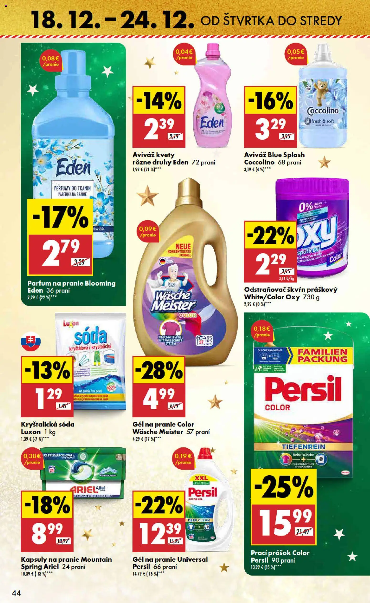 Nové Biedronka akcie – leták je platný od 18.12.2025 | Strana: 44 | Produkty: Persil, Aviváž, Kvety, Coccolino