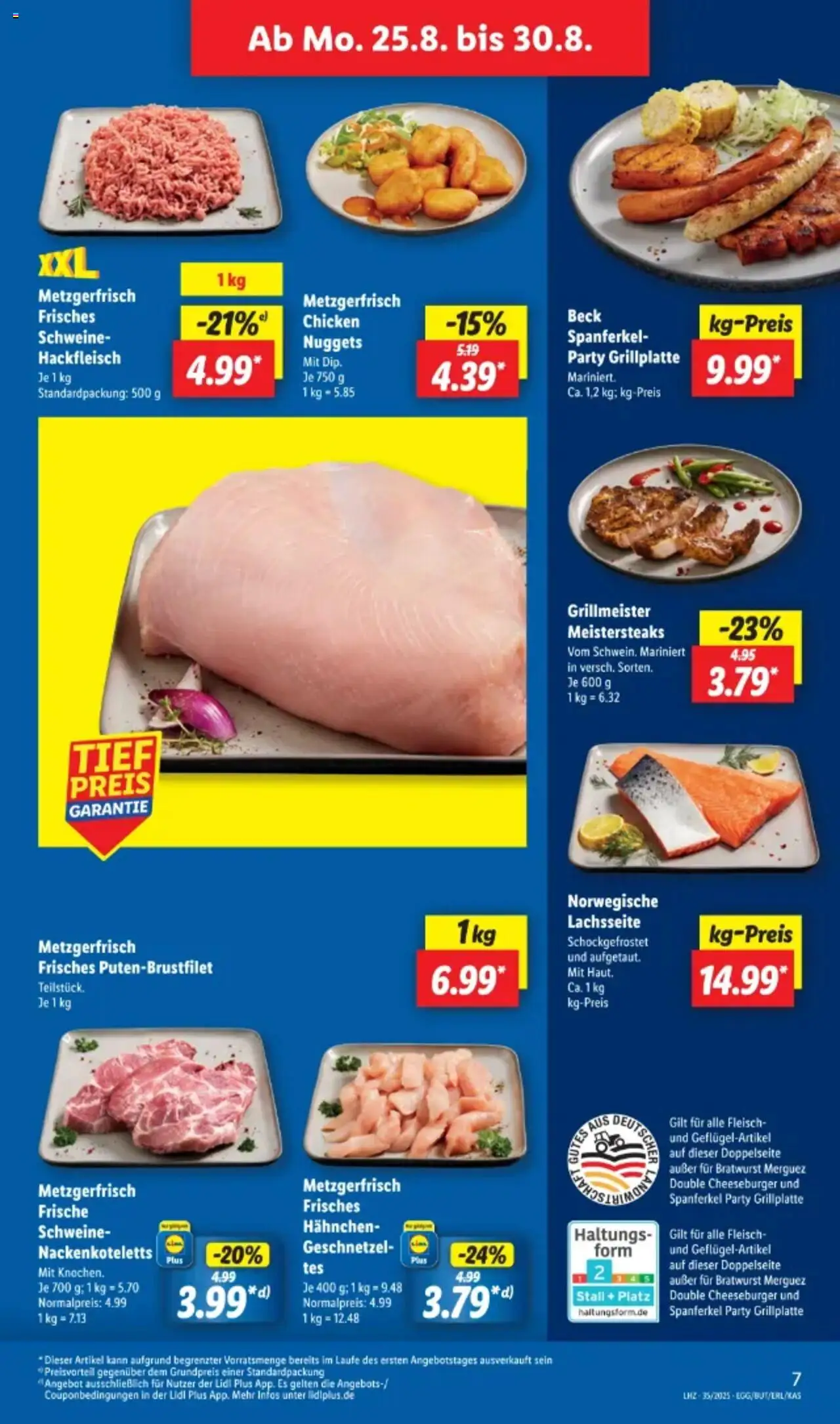 Lidl Prospekt 	 - gültig ab dem 25.08.2025 | Seite: 13 | Produkte: Hahnchen, Bratwurst, Fleisch, Hackfleisch