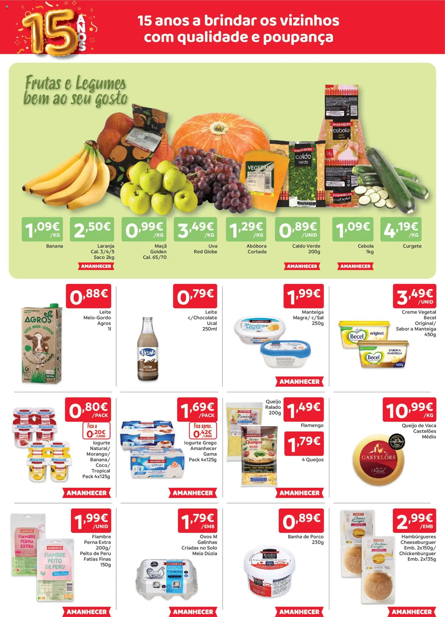 Amanhecer folheto │ válido de 19.02.2026 | Página: 2 | Produtos: Peito de peru, Leite, Chocolate, Abóbora