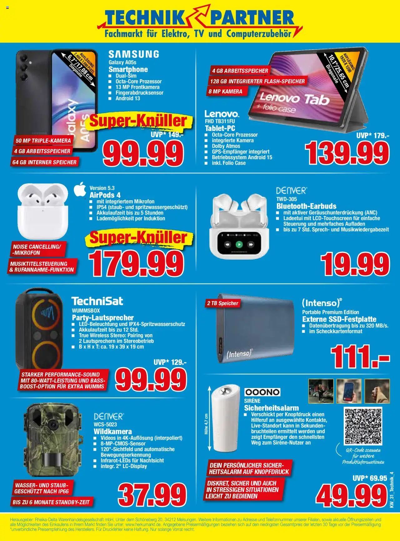HERKULES  Technik Partner - gültig ab dem 28.07.2025 | Seite: 4 | Produkte: Lenovo, Airpods, Wasser, TV