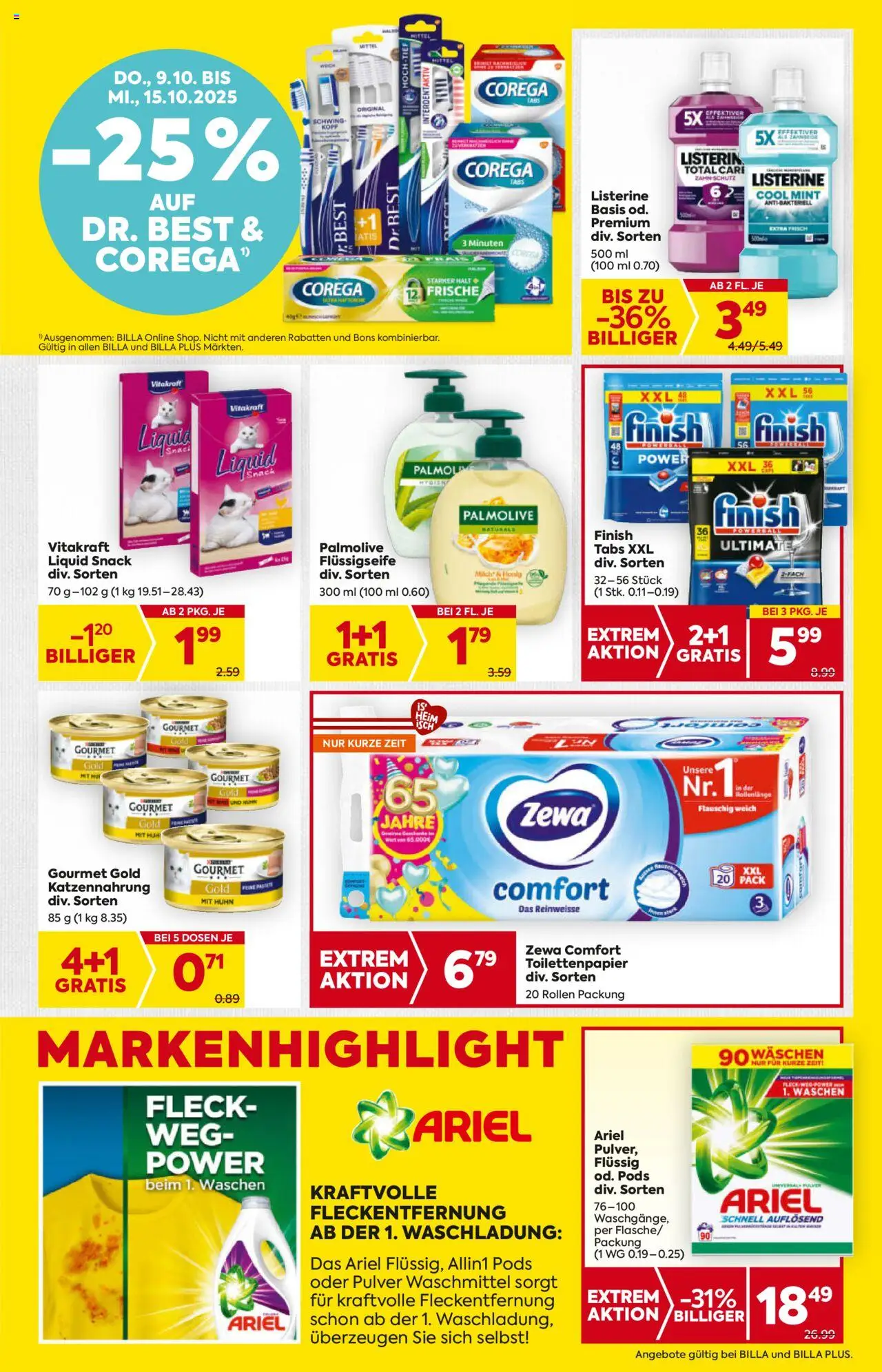 Billa Flugblatt - Burgenland gültig ab 09.10.2025 | Seite: 19 | Produkte: Milch, Waschmittel