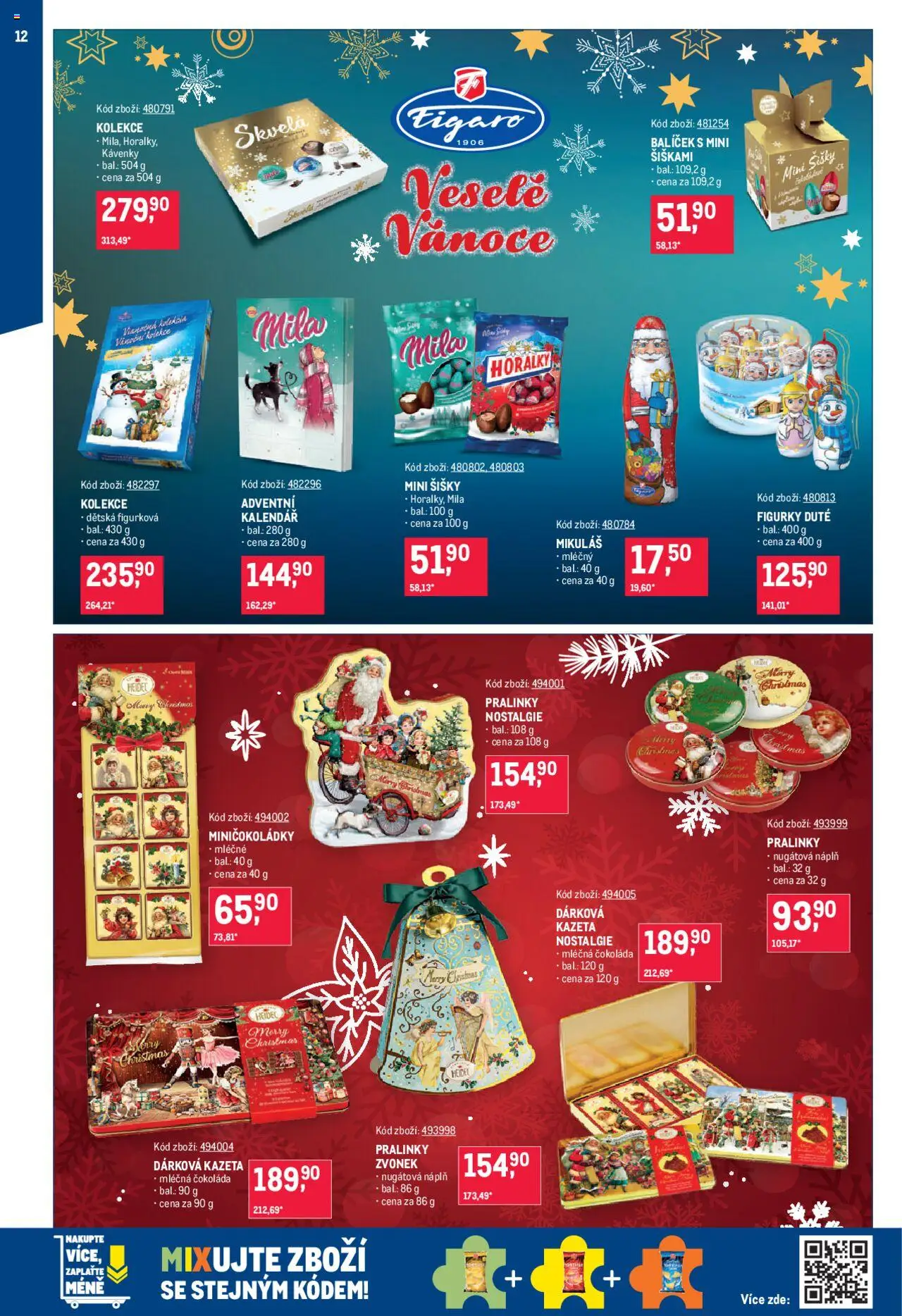 Makro leták - Mikulášské čokolády od 08.10.2025 | Strana: 12 | Produkty: Horalky, Figurky, Mila, Zvonek