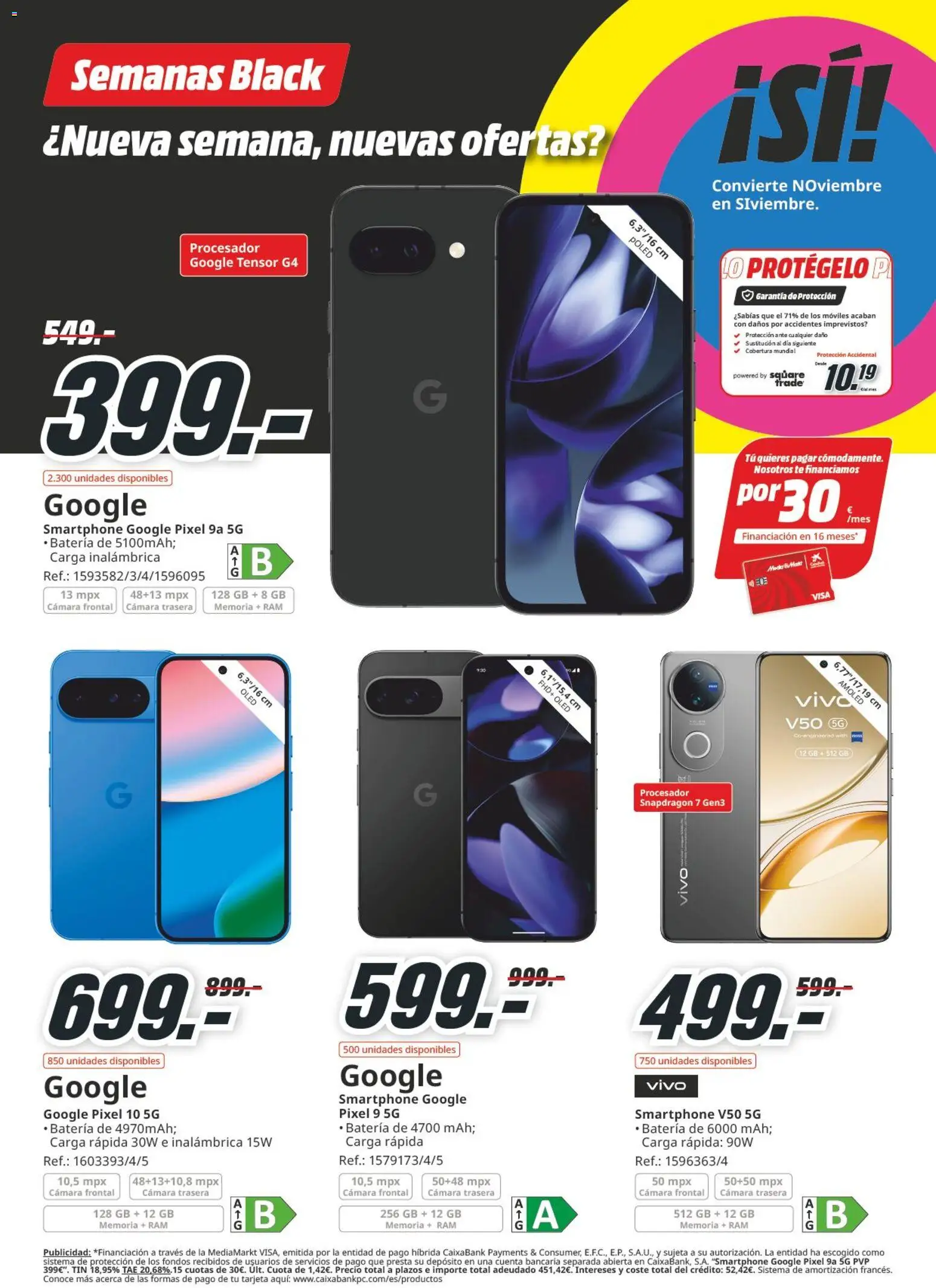 Media Markt Black Friday │ válido desde el 12.11.2025 | Página: 17 | Productos: Té, Smartphone, Cámara, Batería