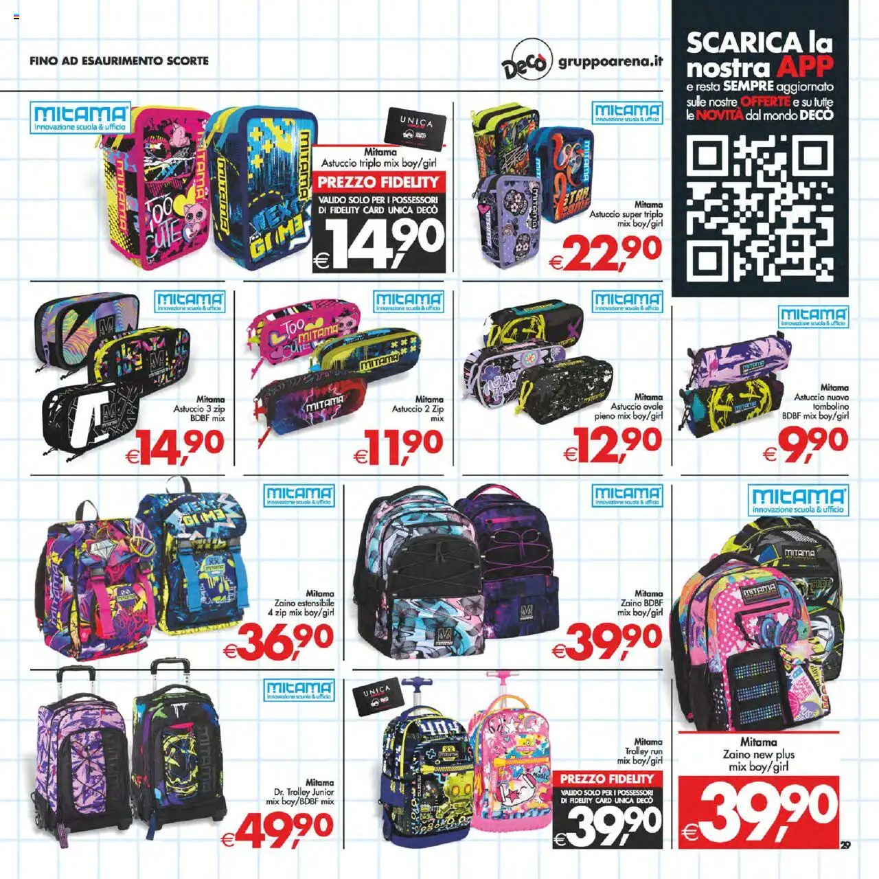 Volantino Decò del 22.08.2025 | Pagina: 29 | Prodotti: Zaino, Astuccio, Trolley