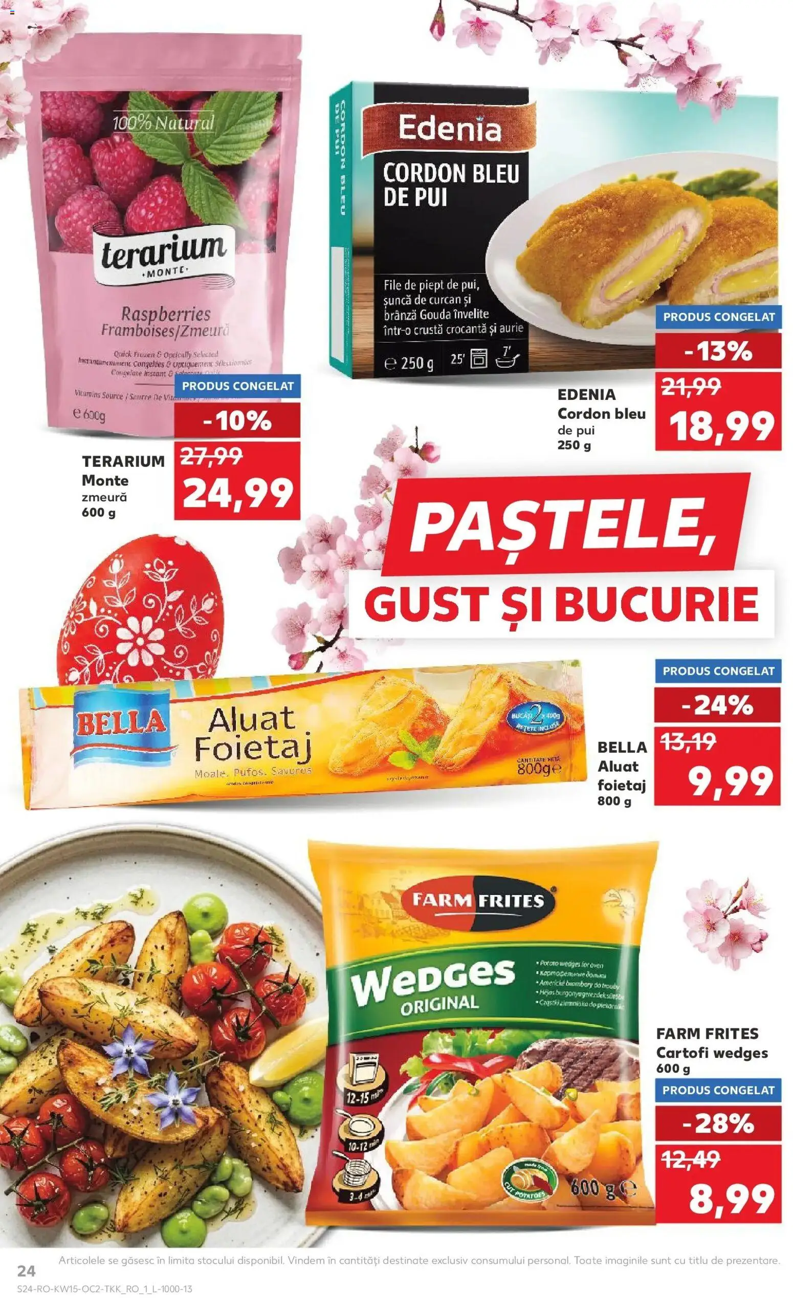 Noul catalog Kaufland – valabil de la 08.04.2026 | Pagină: 24 | Produse: Zmeură, Foietaj, Cordon bleu, Gouda