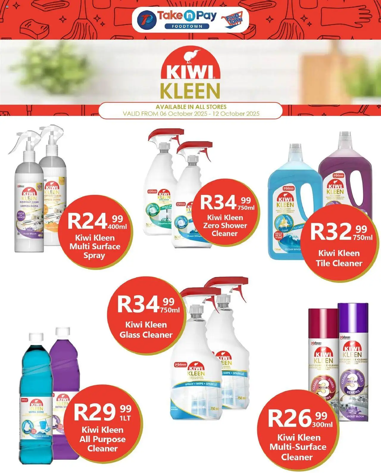 New Take n Pay catalogue – valid from 06.10.2025 | Page: 8 | Products: Shower, Kiwi