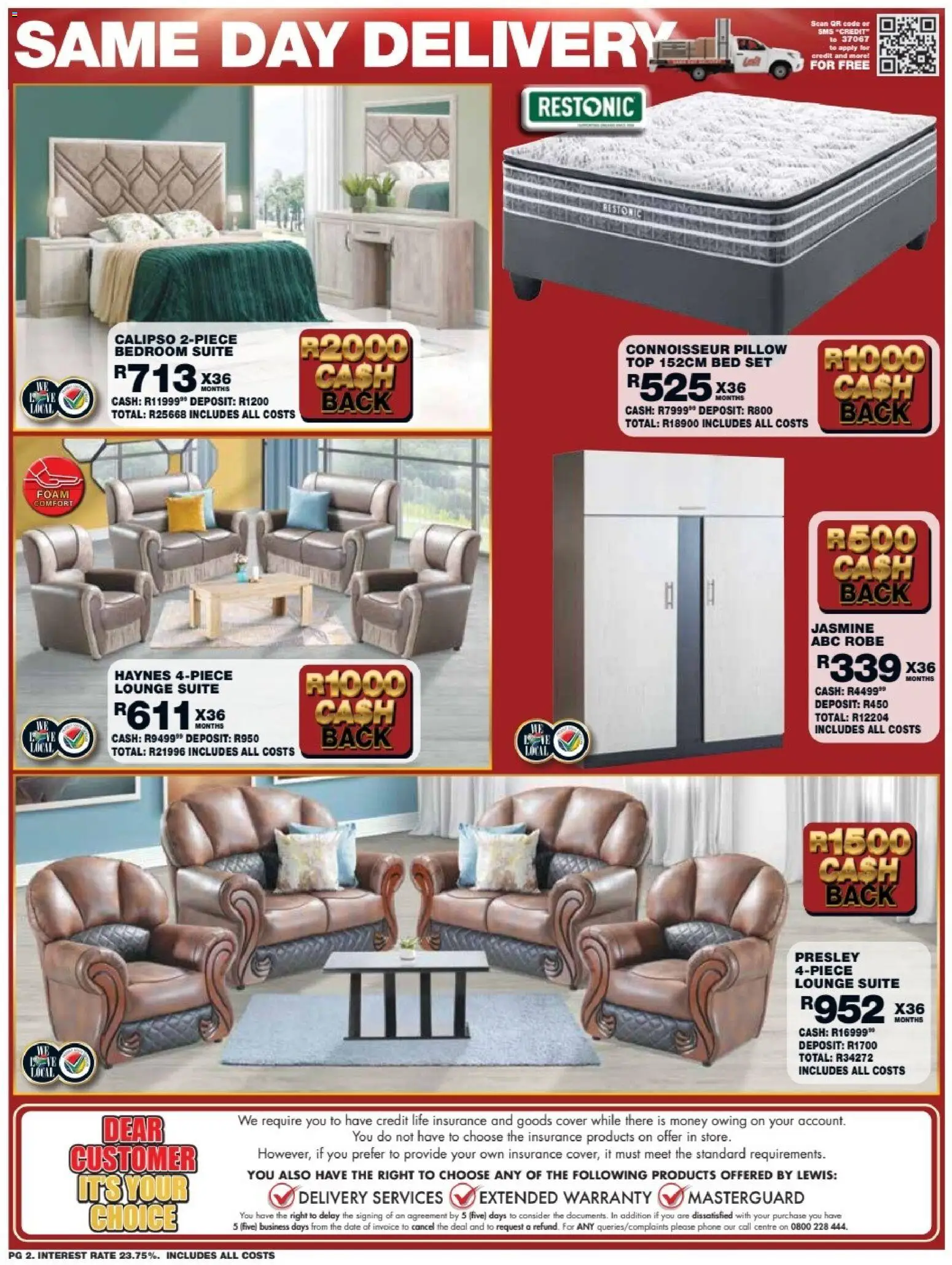 New Lewis Stores catalogue – valid from 13.04.2026 | Page: 2 | Products: Phone, Bed, Lounge suite, Foam