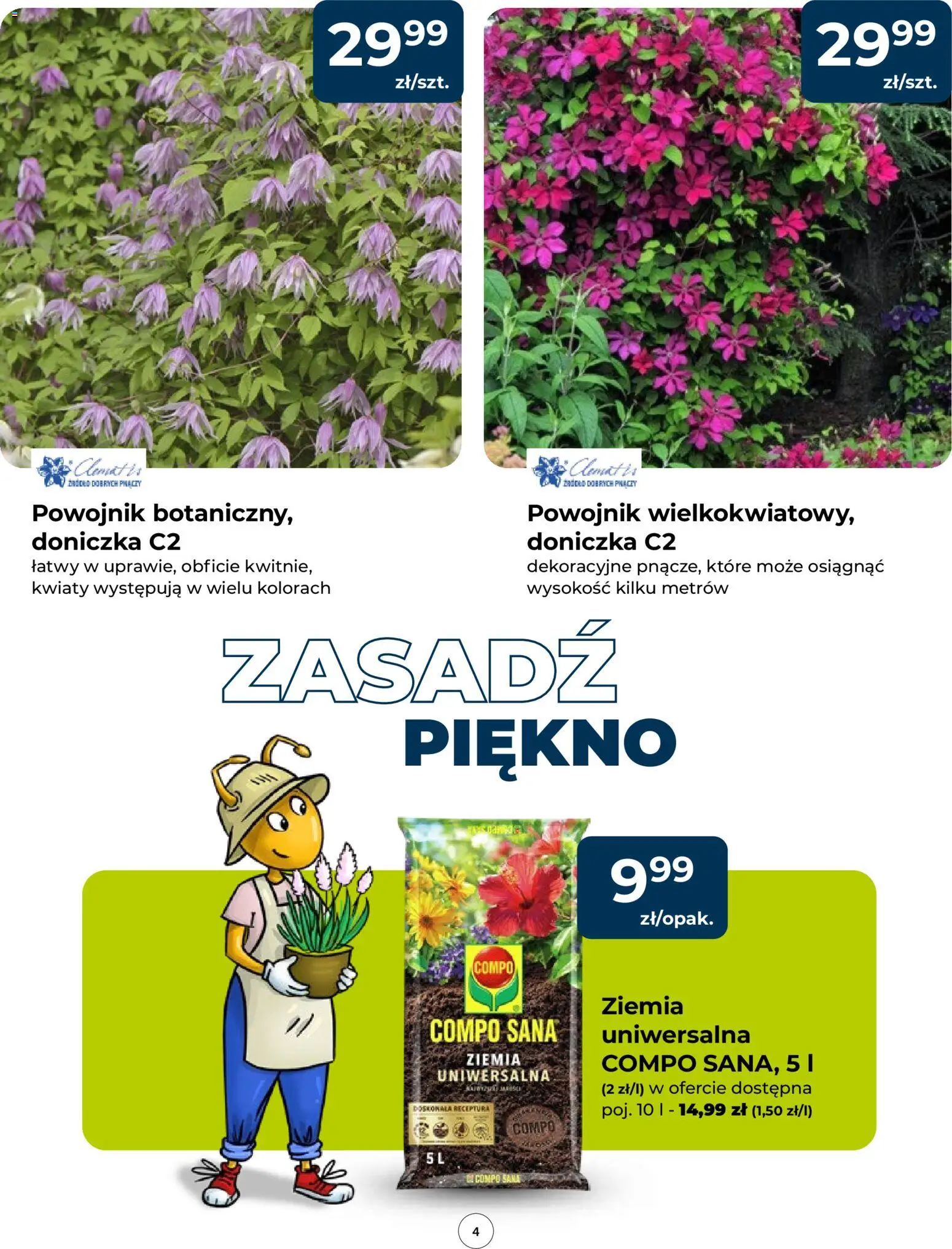 Mrówka gazetka od 09.04.2026 | Strona: 4 | Produkty: Ziemia uniwersalna, Ziemia, Doniczka, Kwiaty
