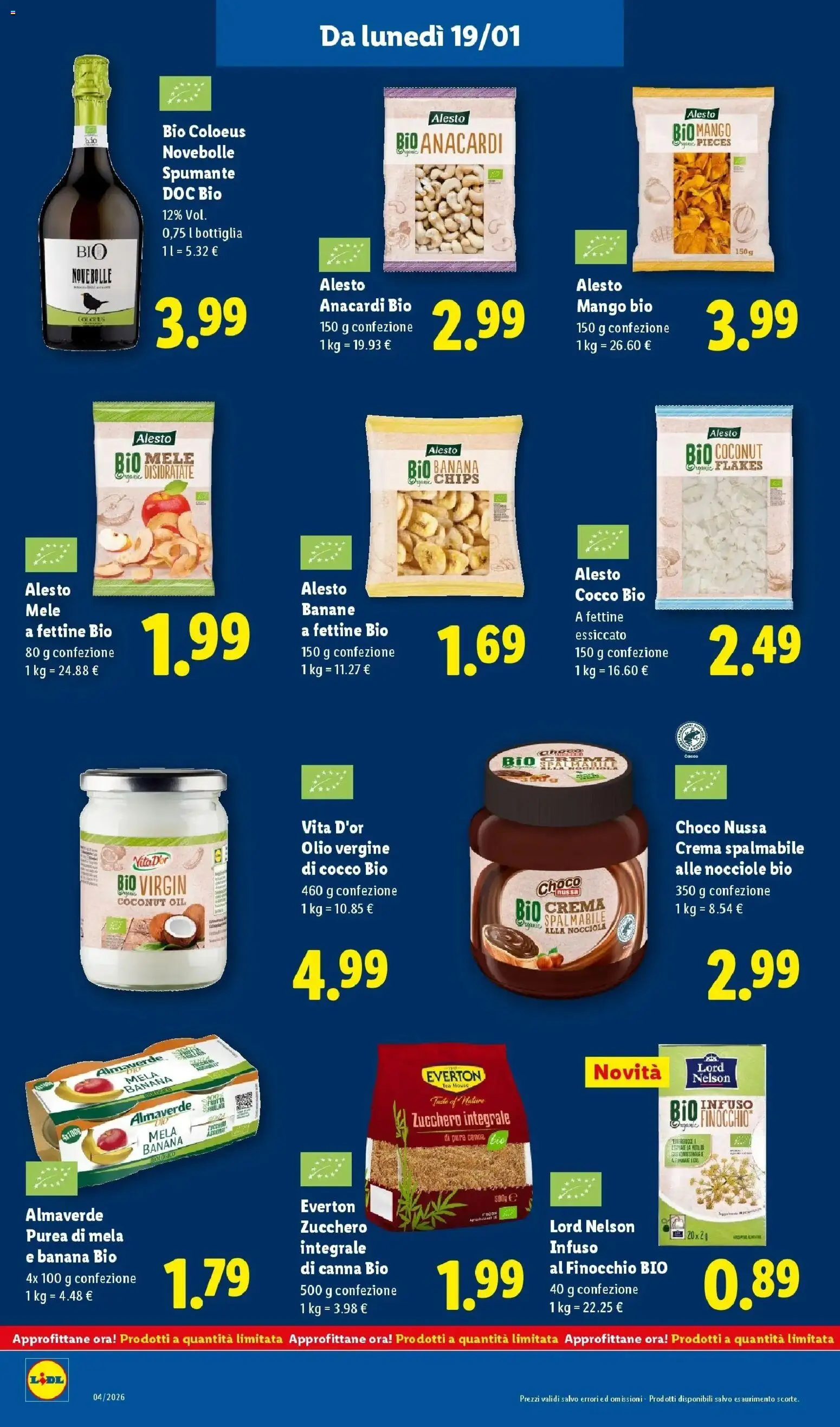 Volantino Lidl del 19.01.2026 | Pagina: 20 | Prodotti: Banane, Olio, Mango, Bottiglia